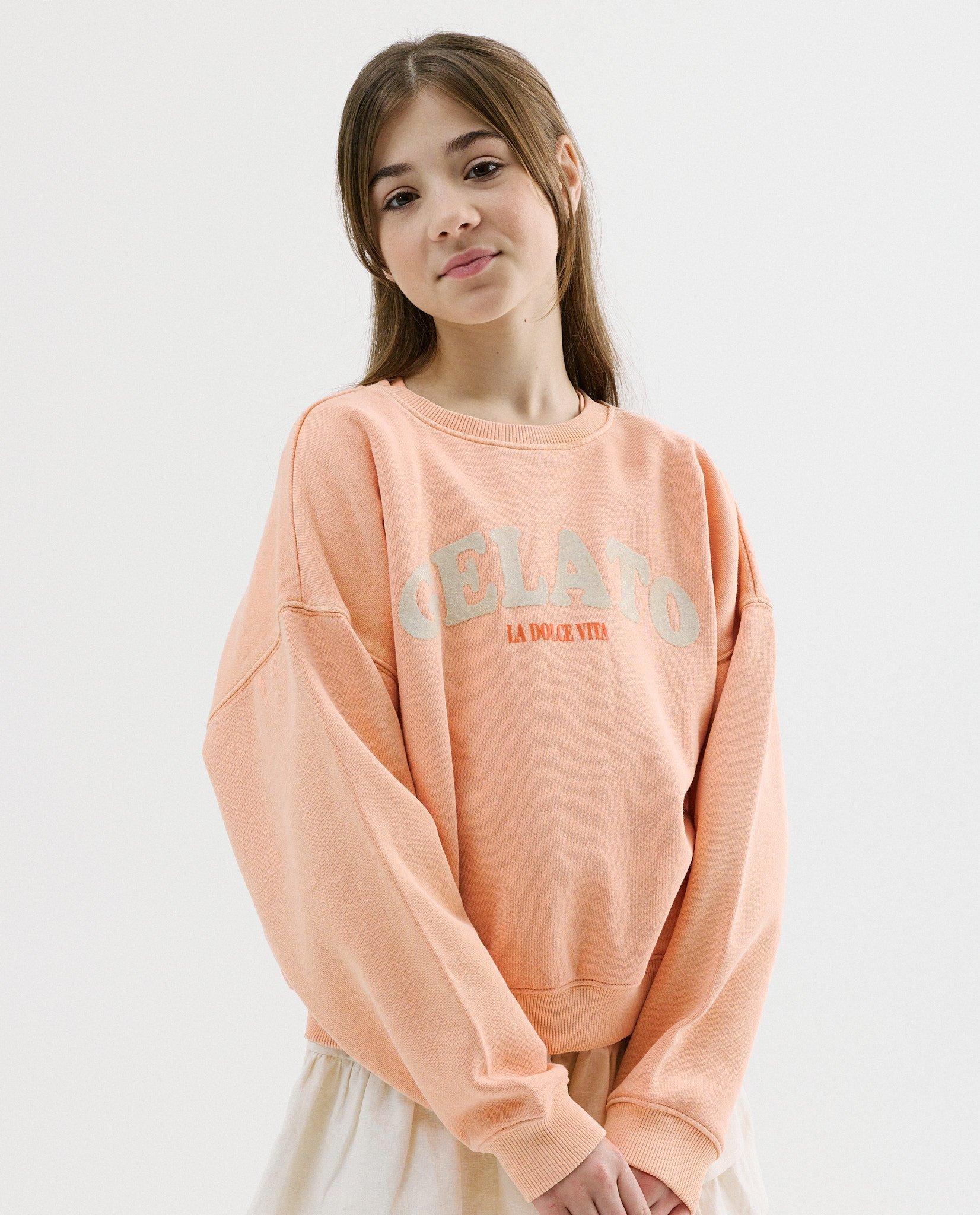 Sweater avec inscription - D&eacute;tails du produit - orange clair - image num&eacute;ro 1
