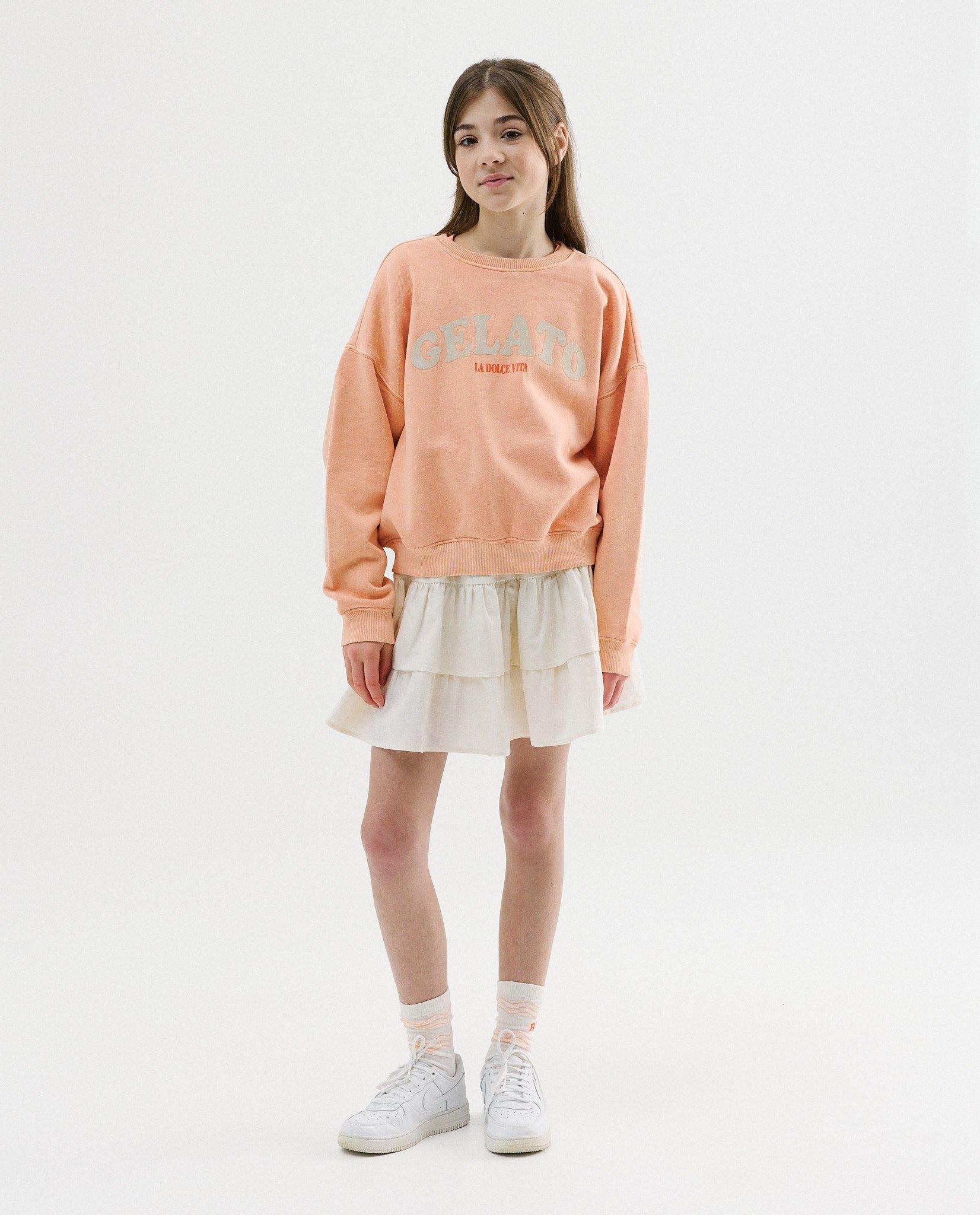 Sweater avec inscription - D&eacute;tails du produit - orange clair - image num&eacute;ro 2