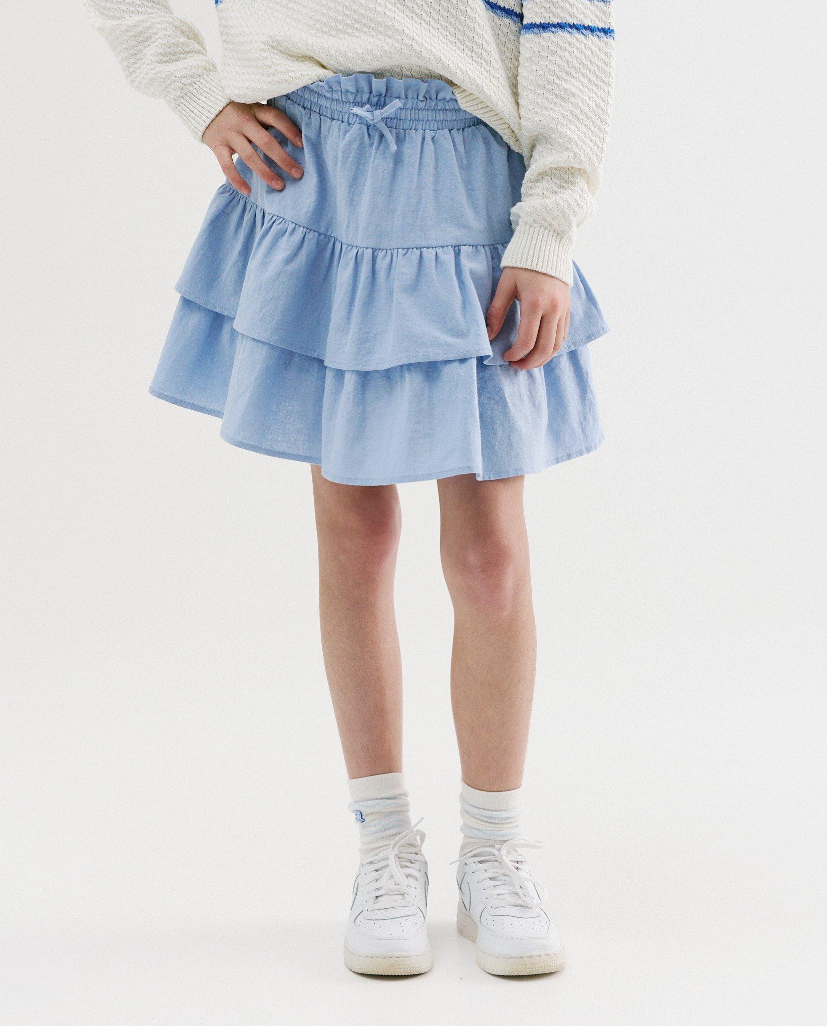 Jupe avec volants - D&eacute;tails du produit - bleu clair - image num&eacute;ro 3