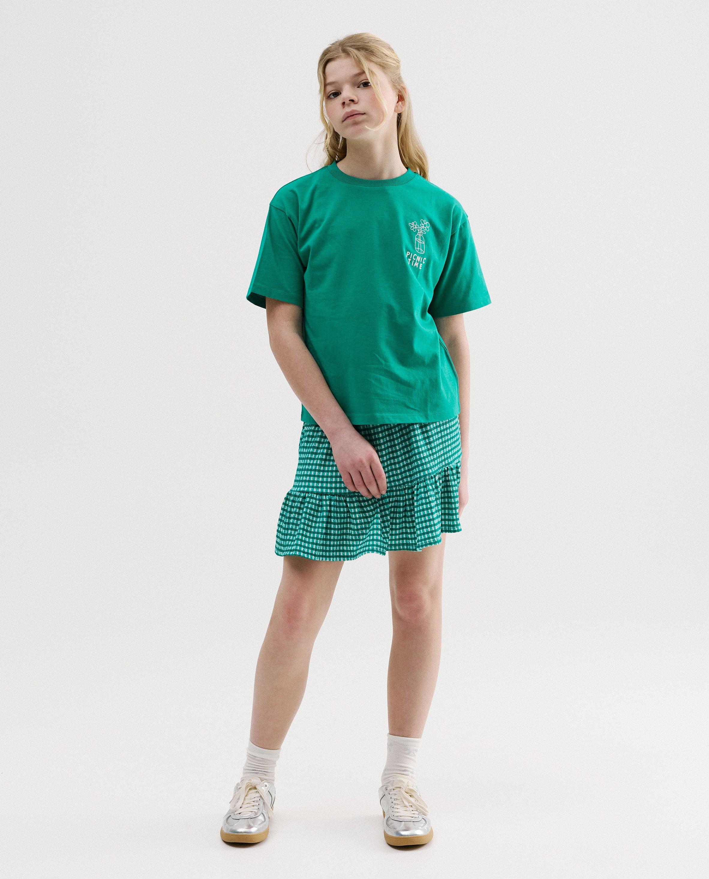 Jupe avec imprim&eacute; - D&eacute;tails du produit - khaki - image num&eacute;ro 1