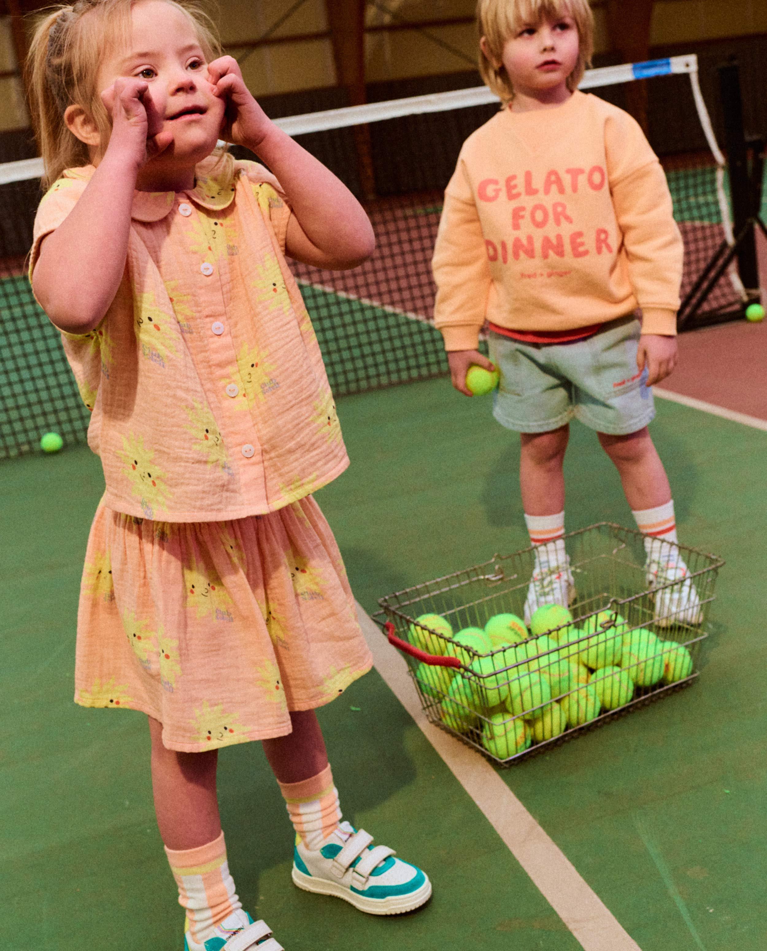 Tetra blouse met print zonnen - Product Detail - lichtoranje - afbeelding nummer 1