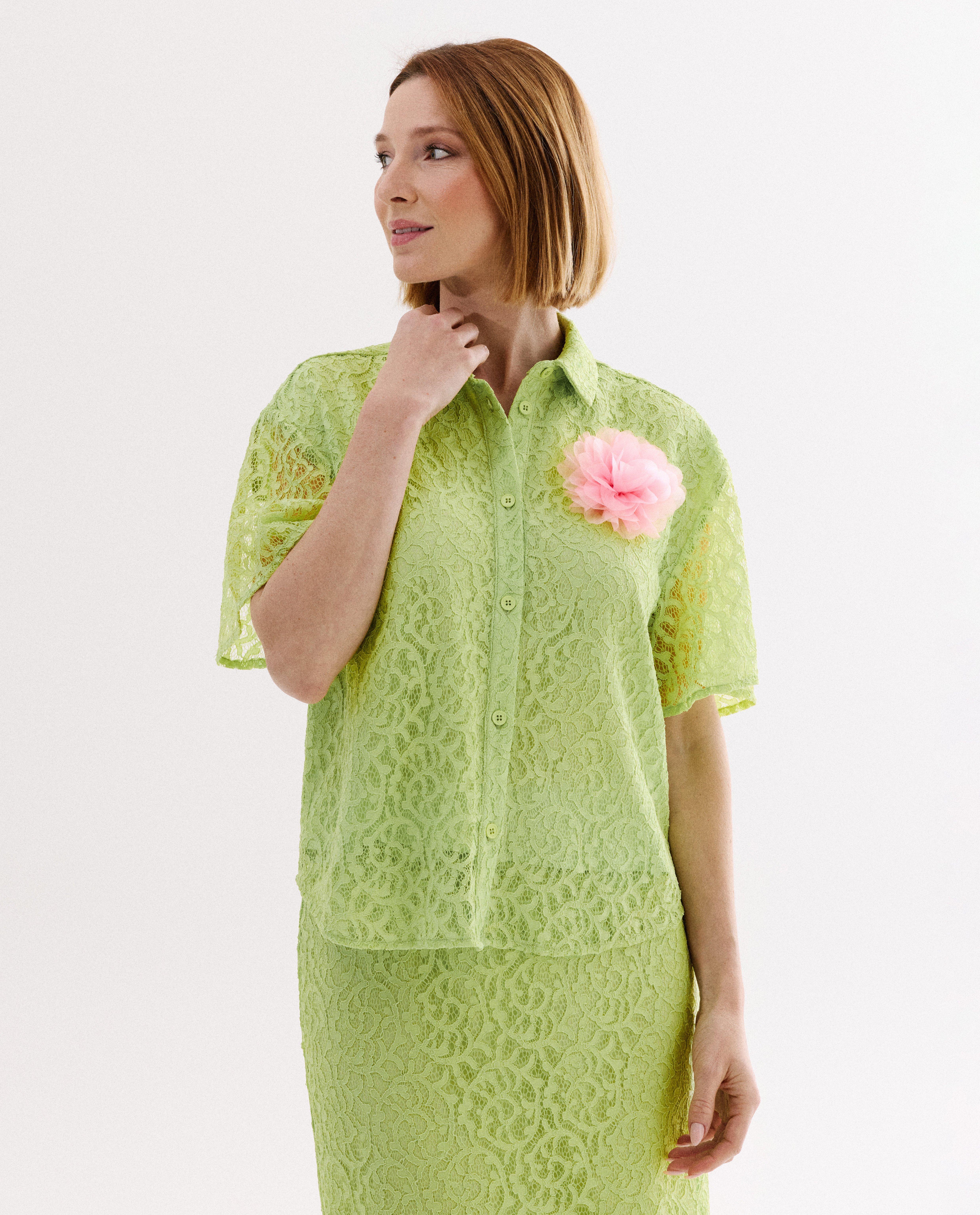 Chemise avec motif - D&eacute;tails du produit - vert clair - image num&eacute;ro 1