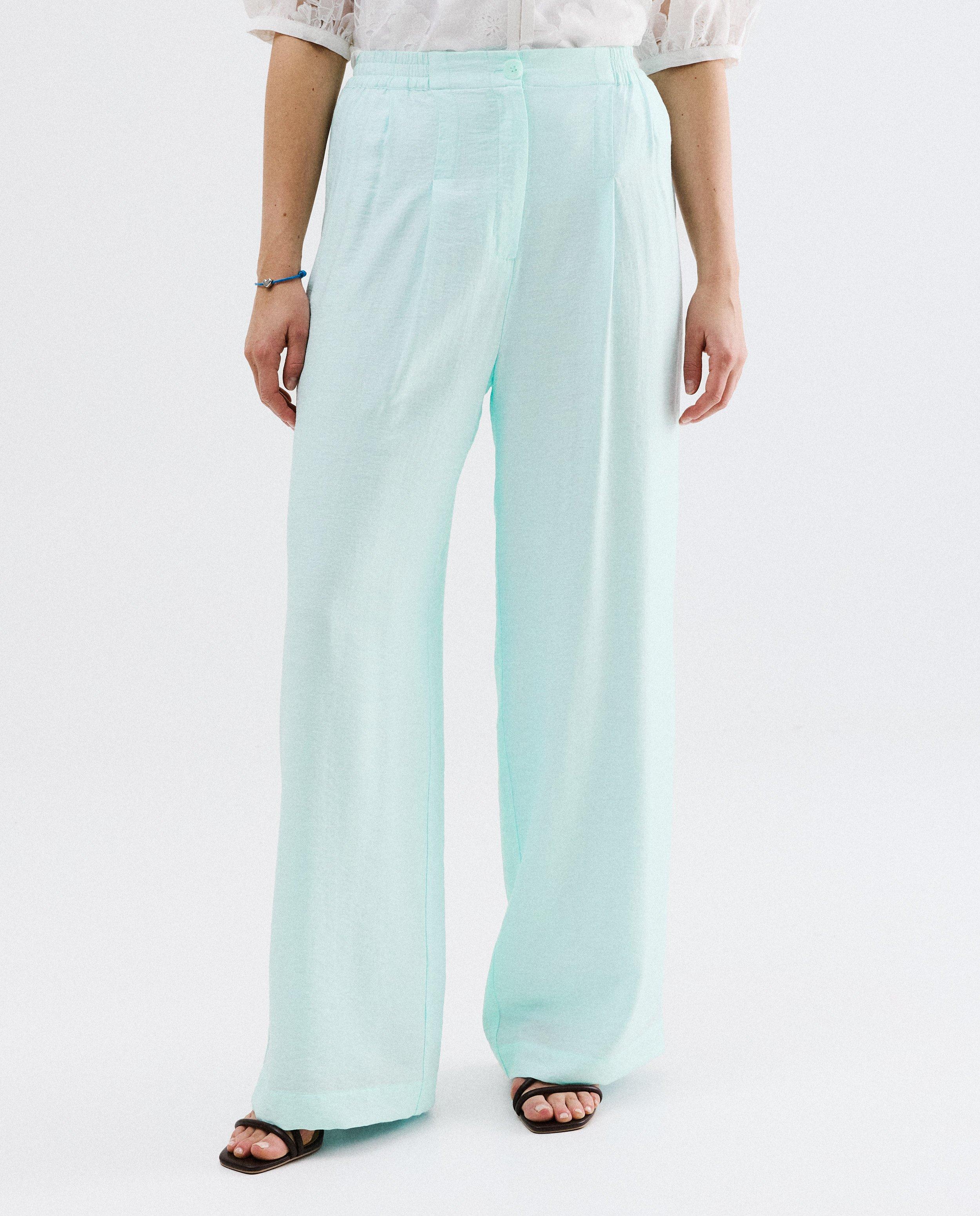 Lichtgroene broek, wide leg fit - Product Detail - lichtblauw - afbeelding nummer 3