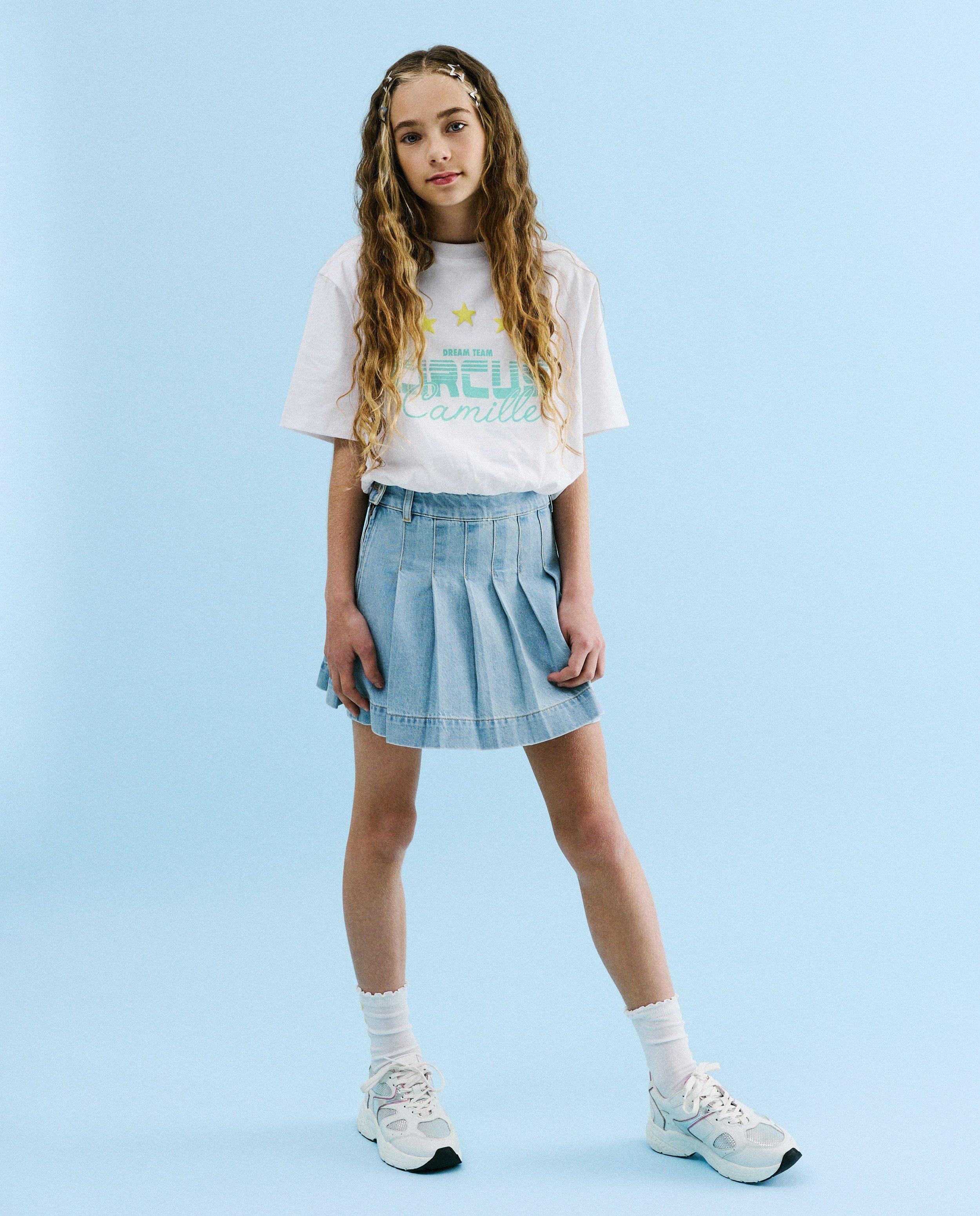 T-shirt met reli&euml;fprint, oversized fit, 116-164 - Product Detail - wit - afbeelding nummer 2
