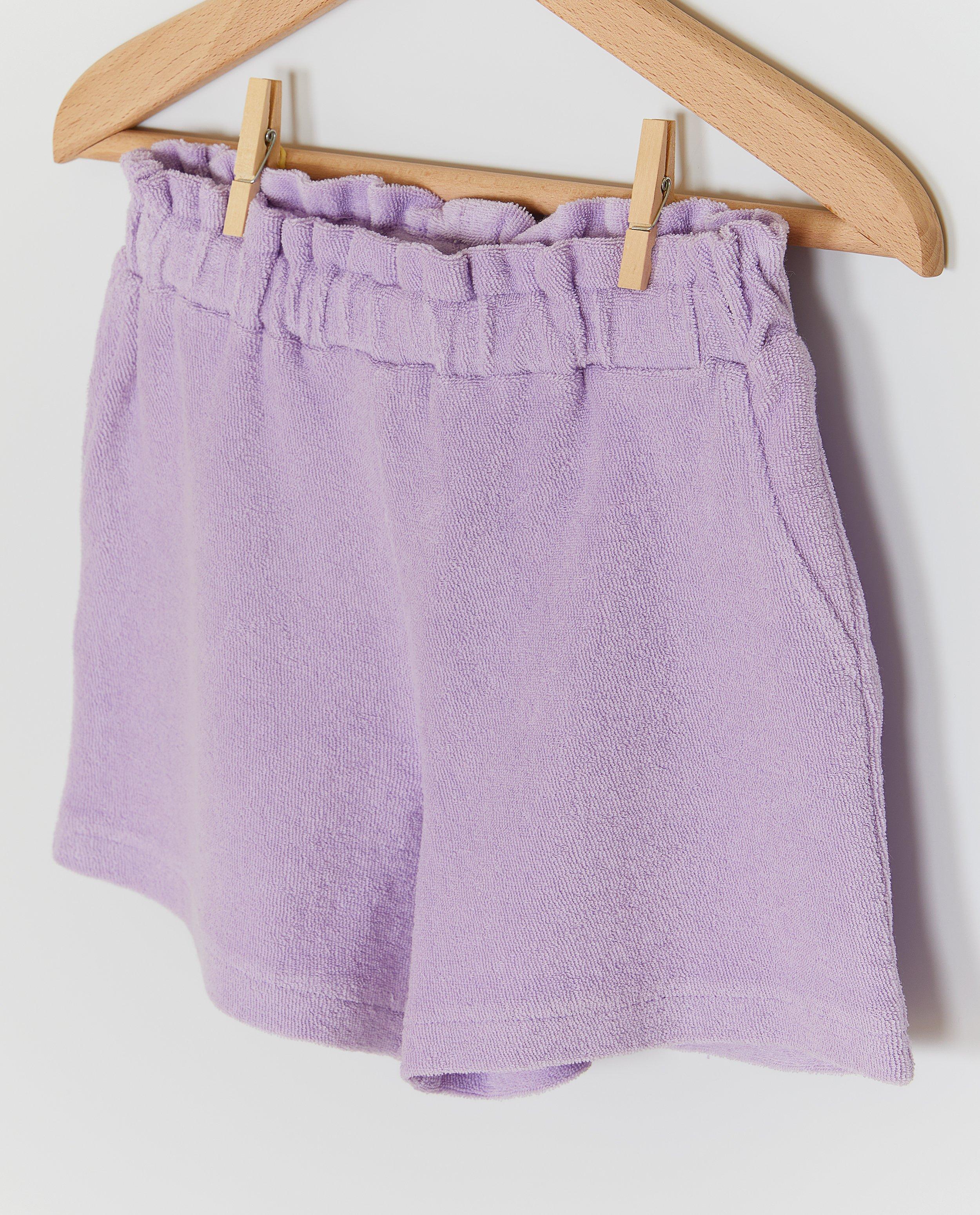 Short en 100% coton bio, 62-92 - D&eacute;tails du produit - violet - image num&eacute;ro 3