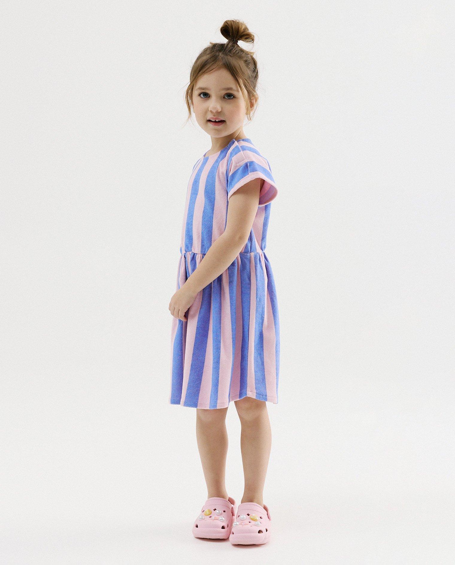Robe avec rayures - D&eacute;tails du produit - bleu - image num&eacute;ro 1