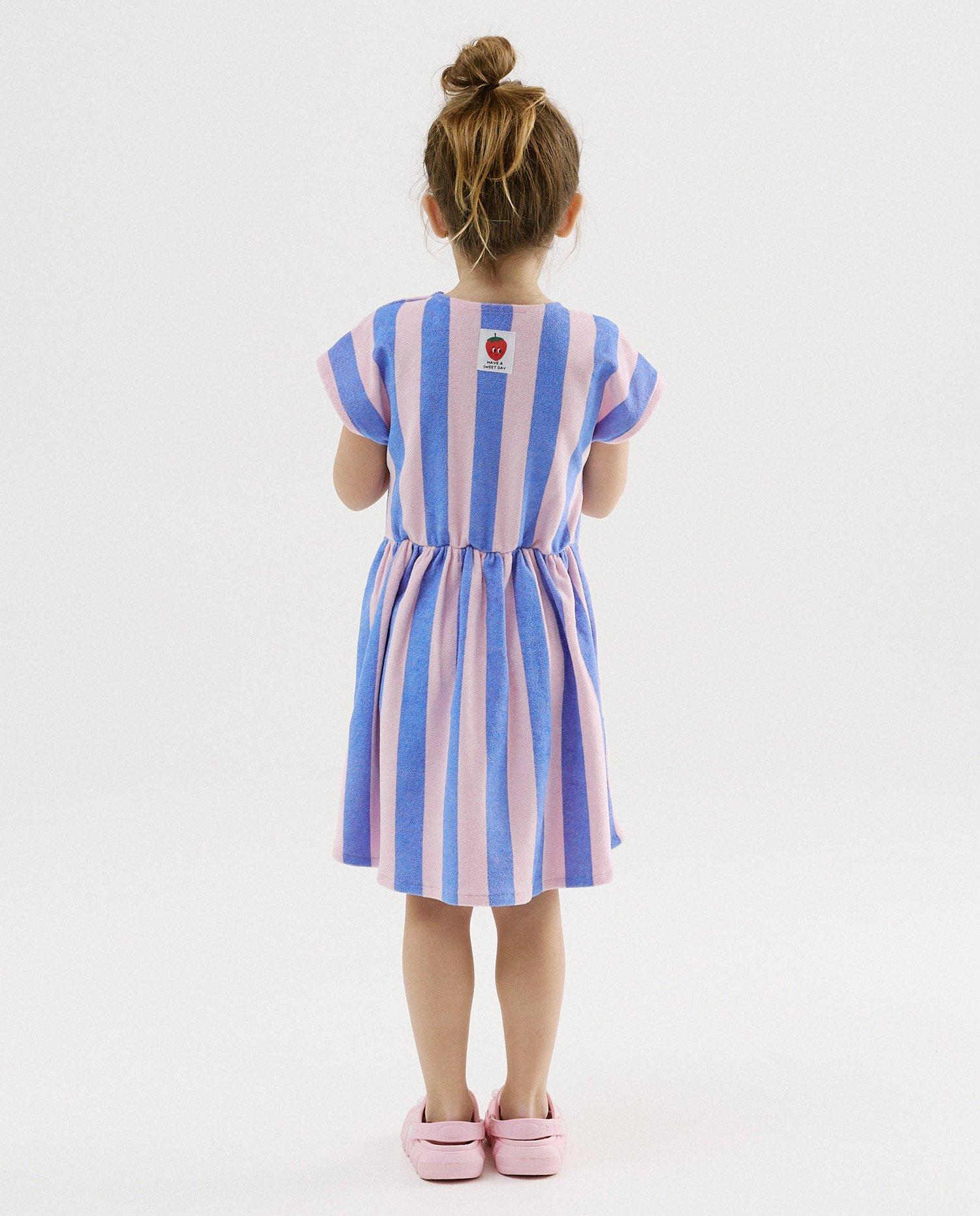 Robe avec rayures - D&eacute;tails du produit - bleu - image num&eacute;ro 2