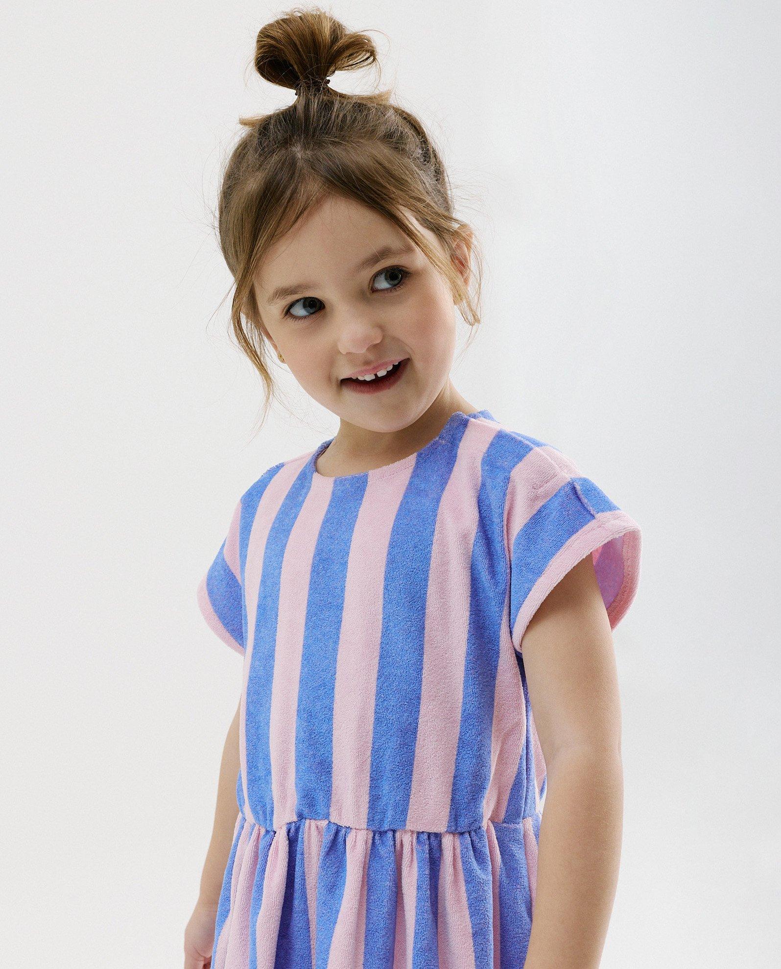 Badstof jurk met strepen - Product Detail - blauw - afbeelding nummer 3