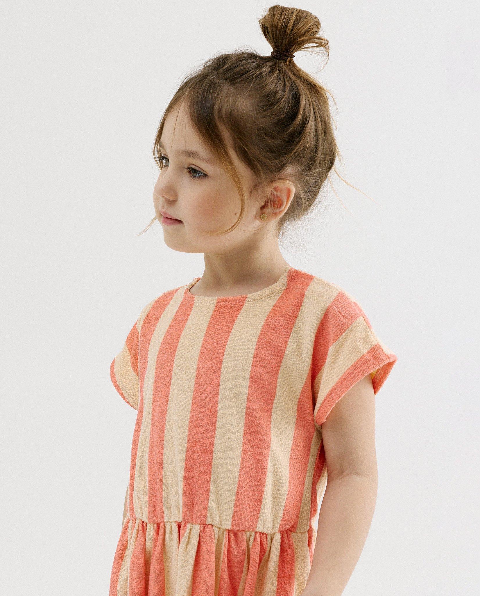 Robe avec rayures - D&eacute;tails du produit - orange - image num&eacute;ro 3