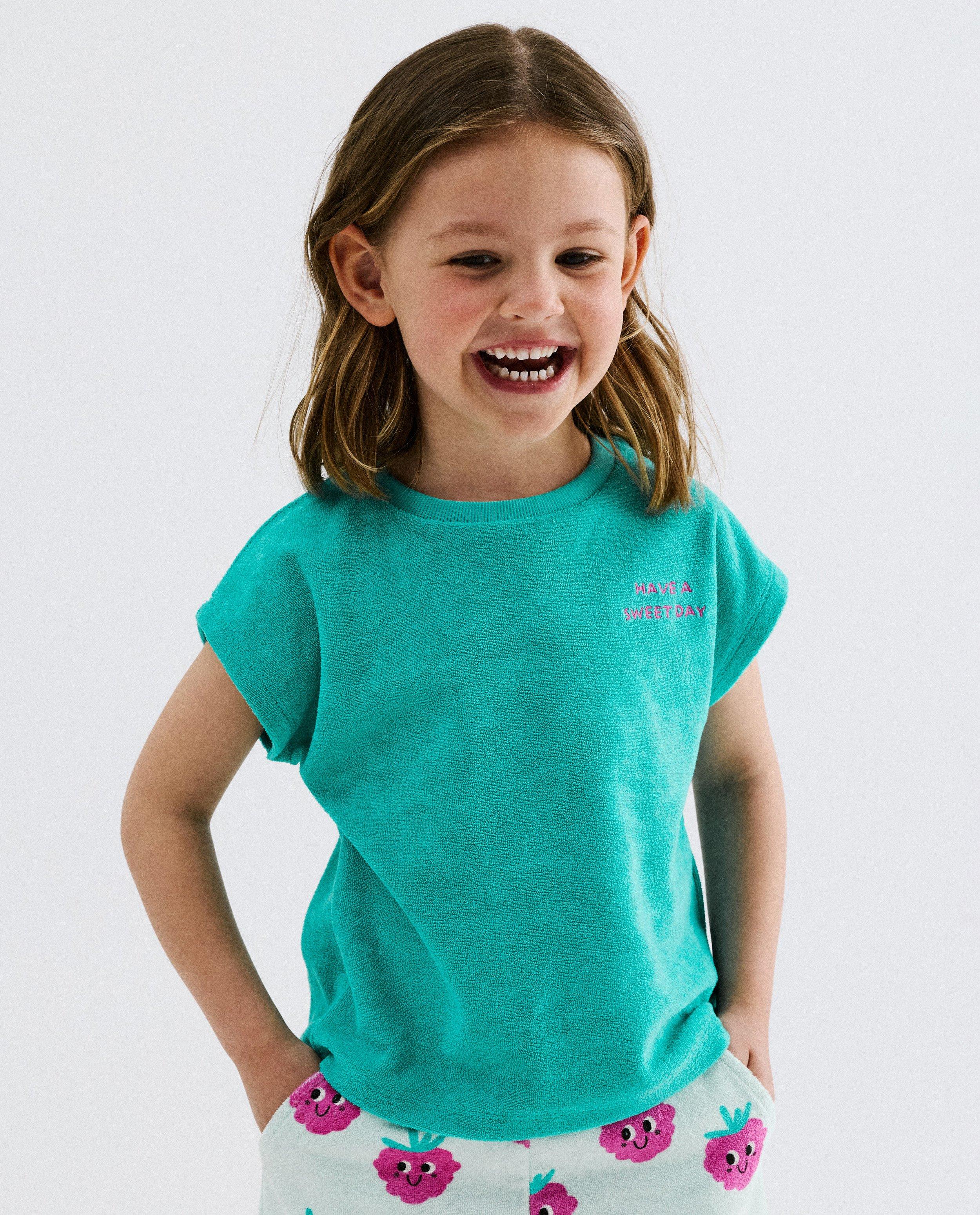 T-shirt avec inscription brod&eacute;e - D&eacute;tails du produit - khaki - image num&eacute;ro 1