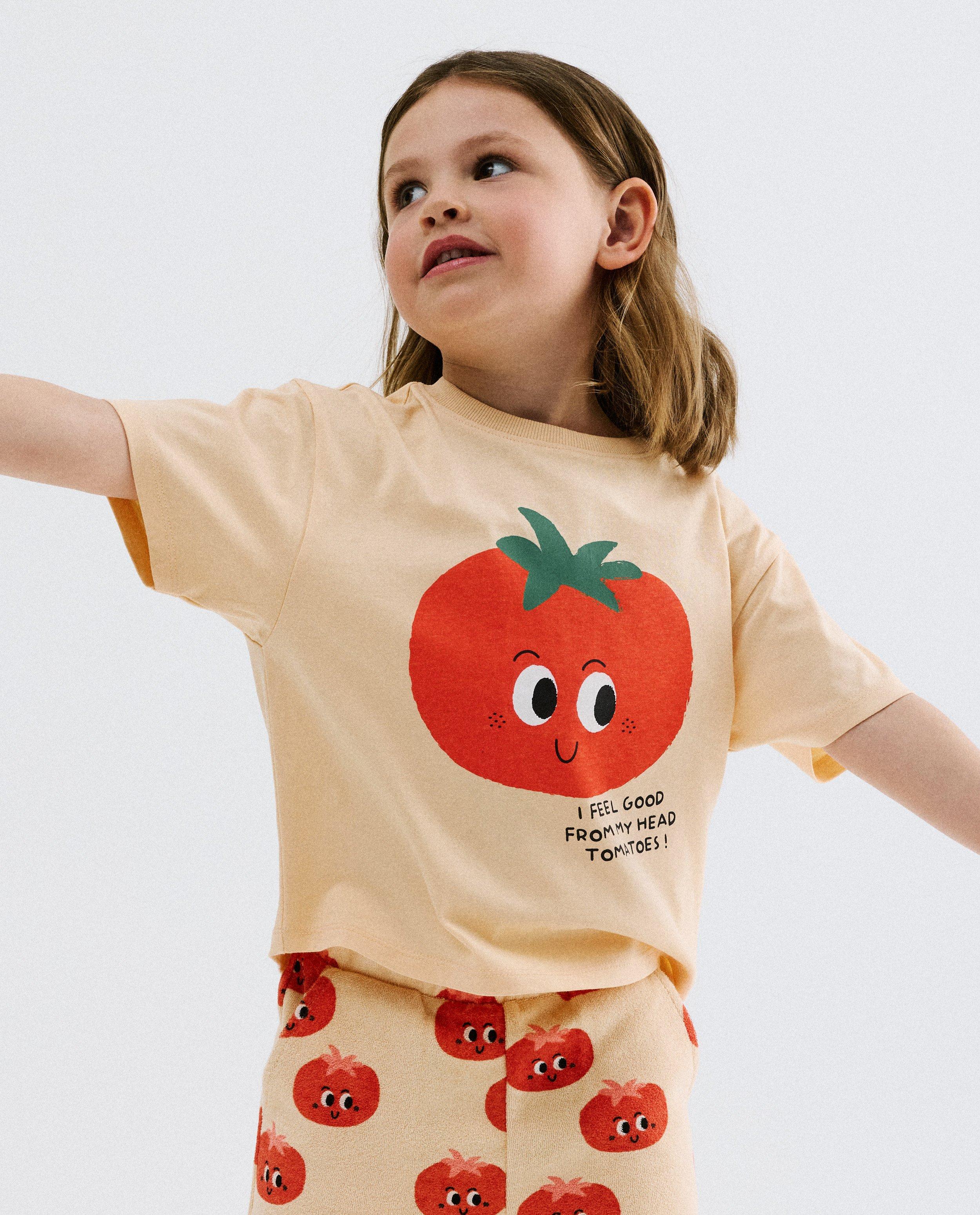 Badstof short met print - Product Detail - lichtoranje - afbeelding nummer 1