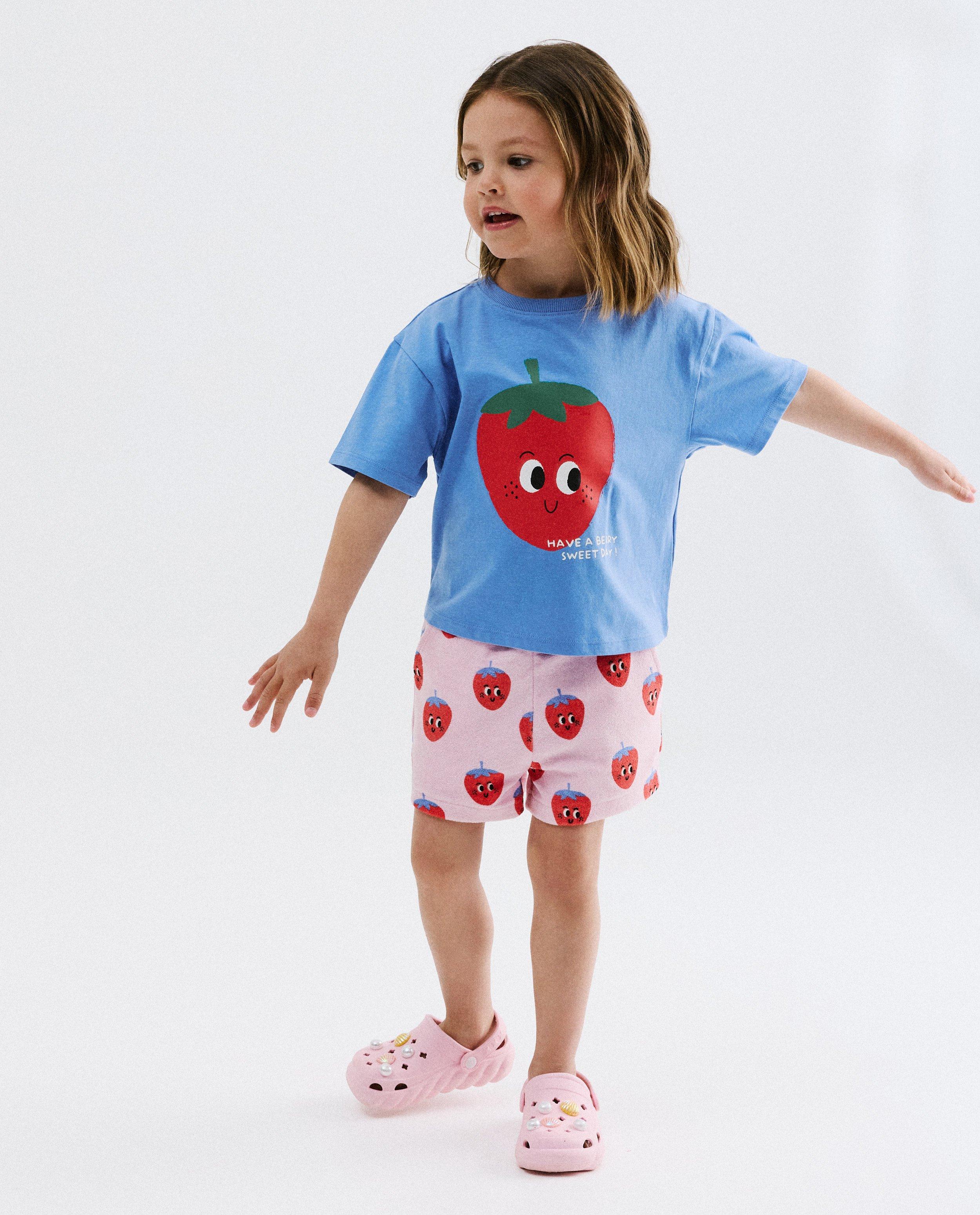 Badstof short met print - Product Detail - lichtroze - afbeelding nummer 1