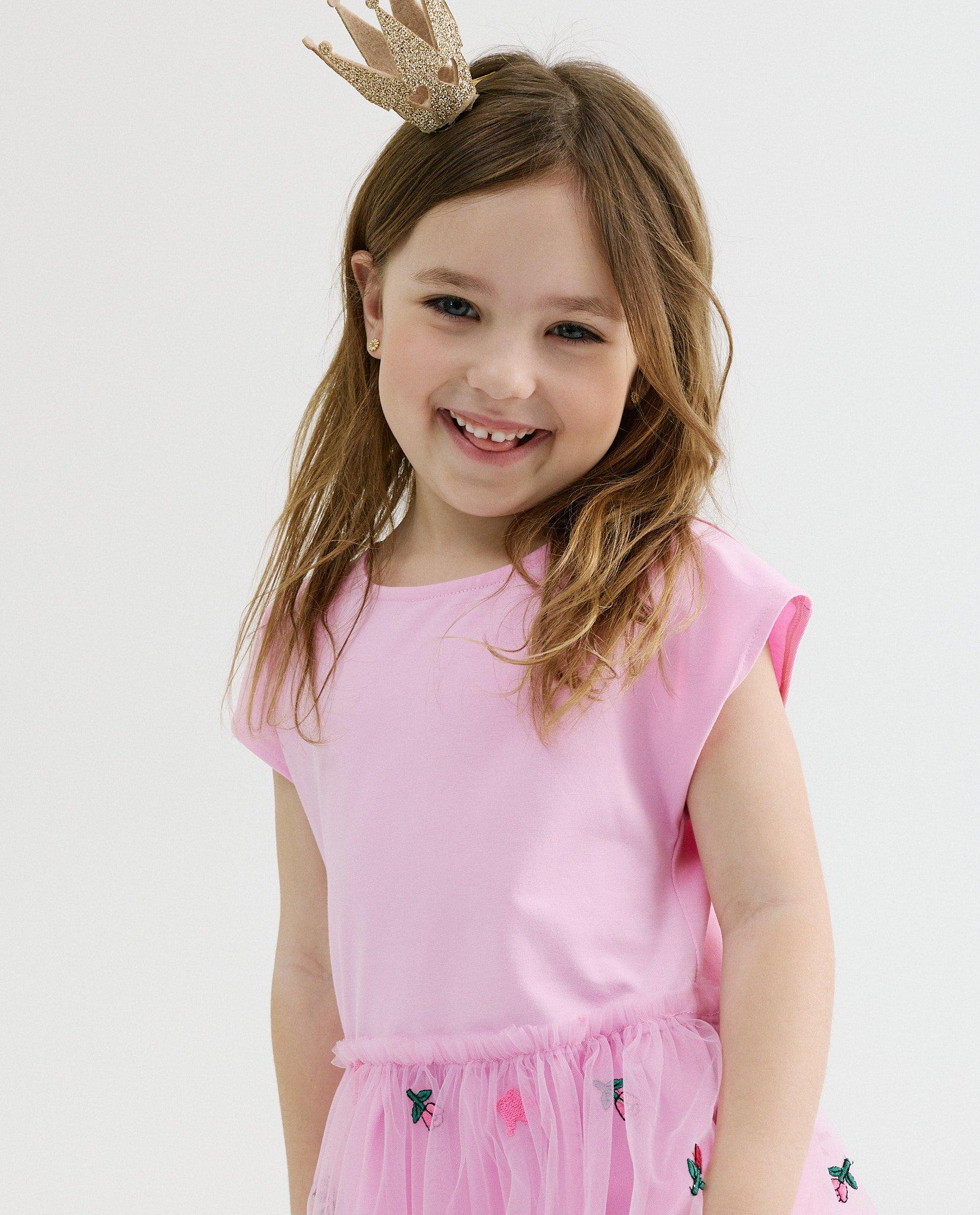 Jurk met tule, balloon fit - Product Detail - lichtroze - afbeelding nummer 3