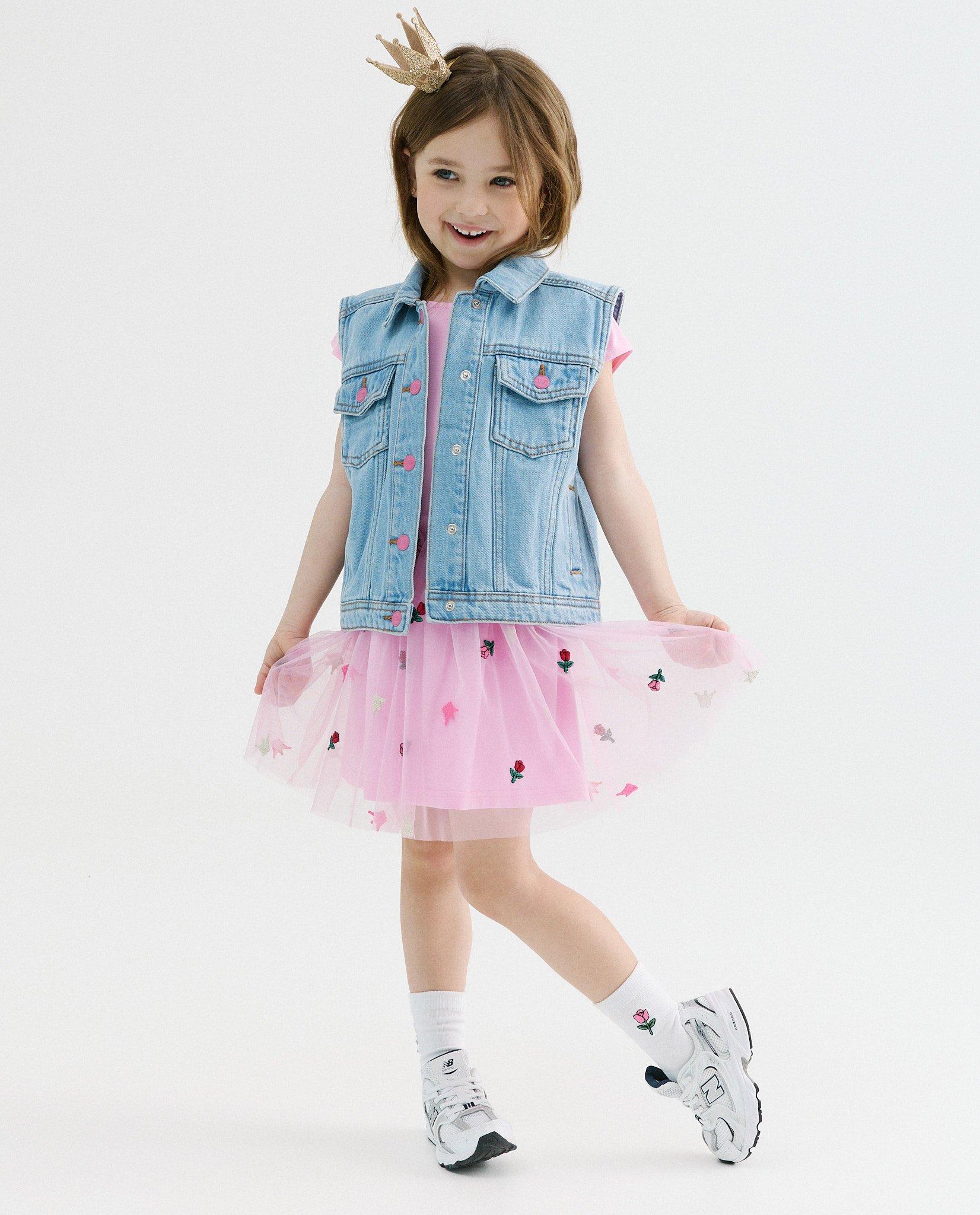 Jurk met tule, balloon fit - Product Detail - lichtroze - afbeelding nummer 4