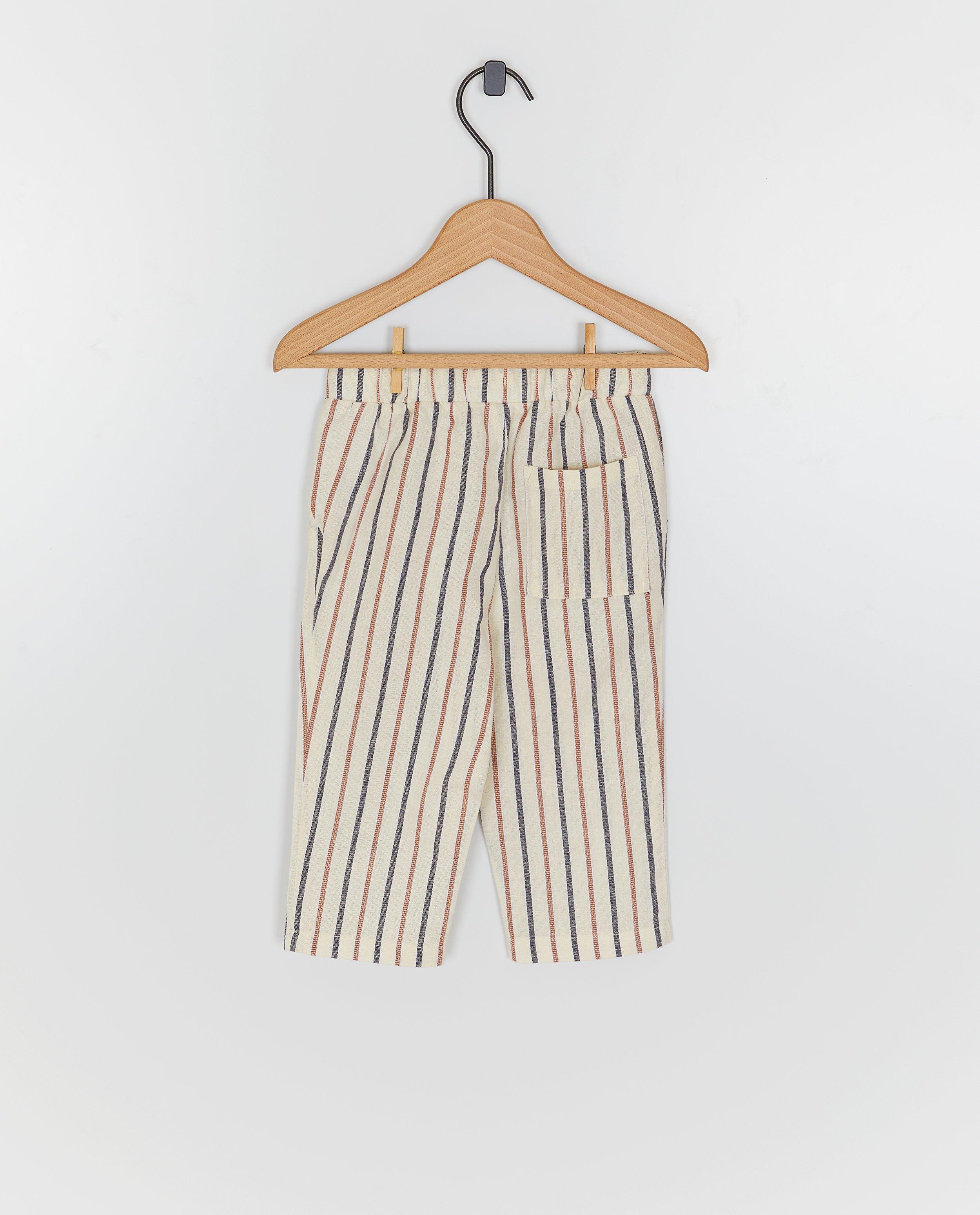 Pantalon avec rayures - D&eacute;tails du produit - blanc - image num&eacute;ro 2