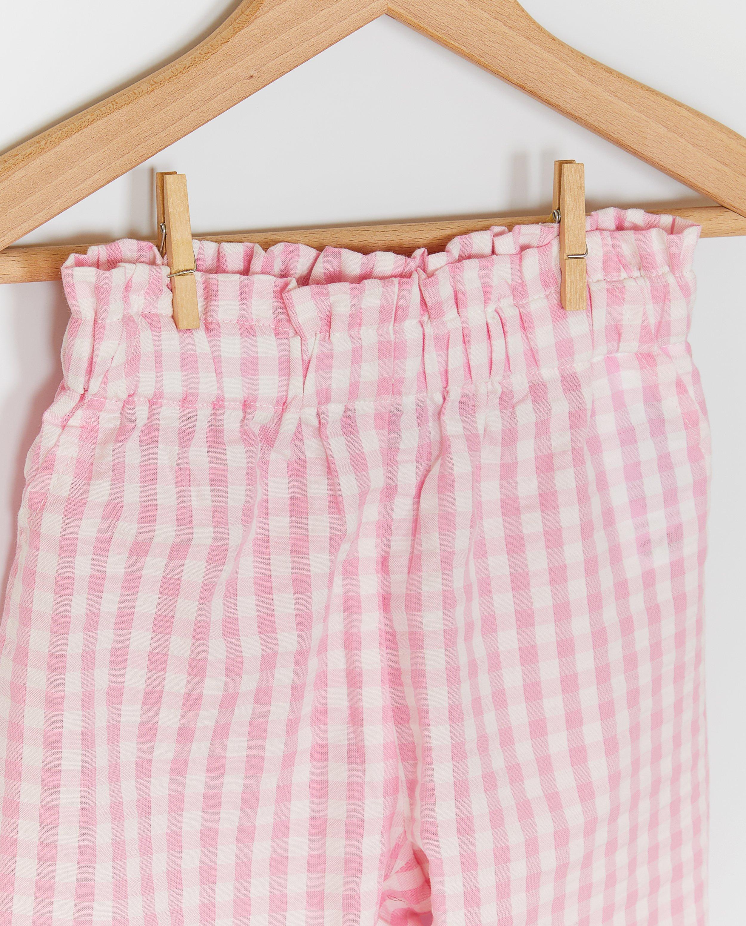 Pantalon avec texture - D&eacute;tails du produit - rose - image num&eacute;ro 4