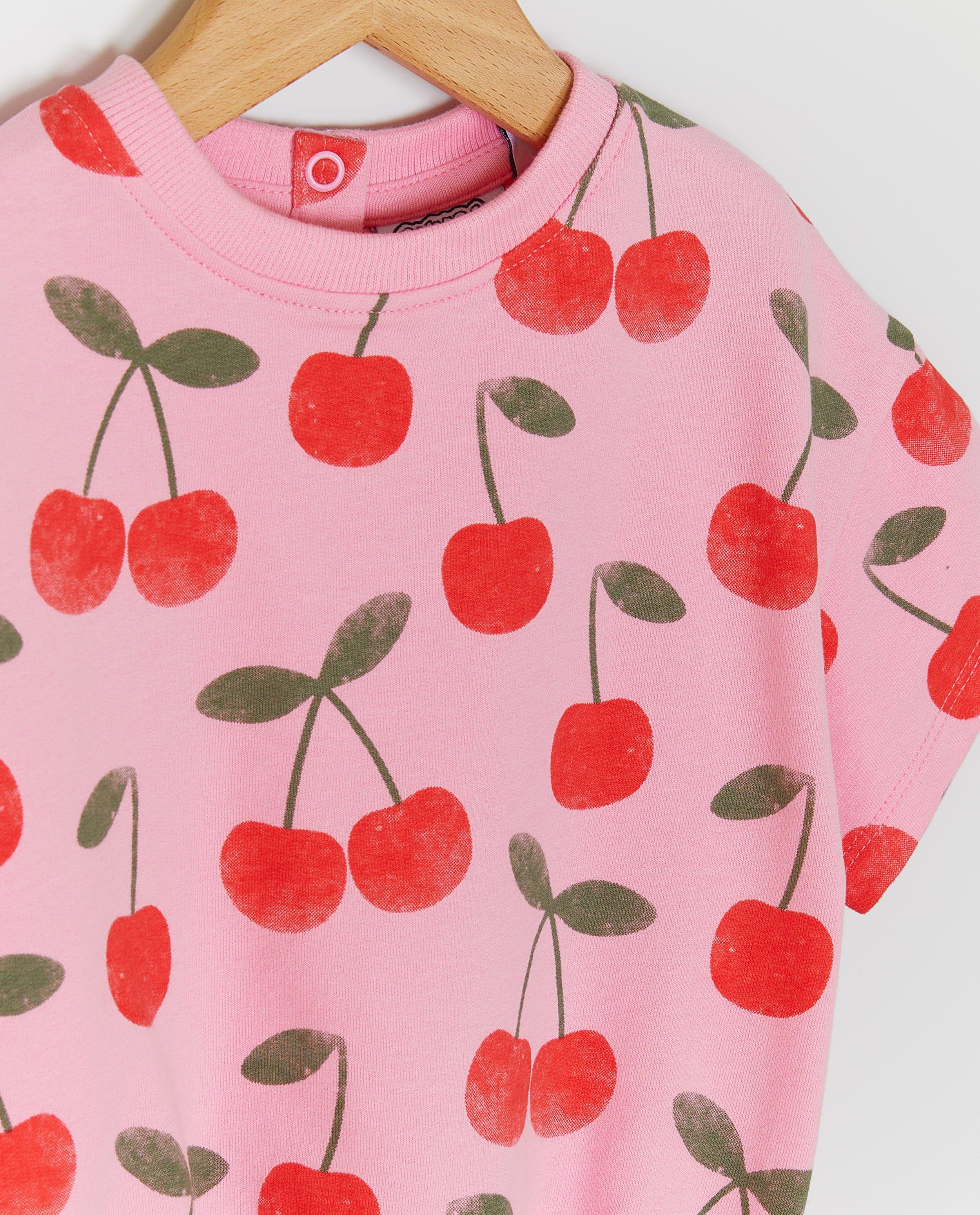 T-shirt sweat avec imprim&eacute; cerises - D&eacute;tails du produit - rose - image num&eacute;ro 5