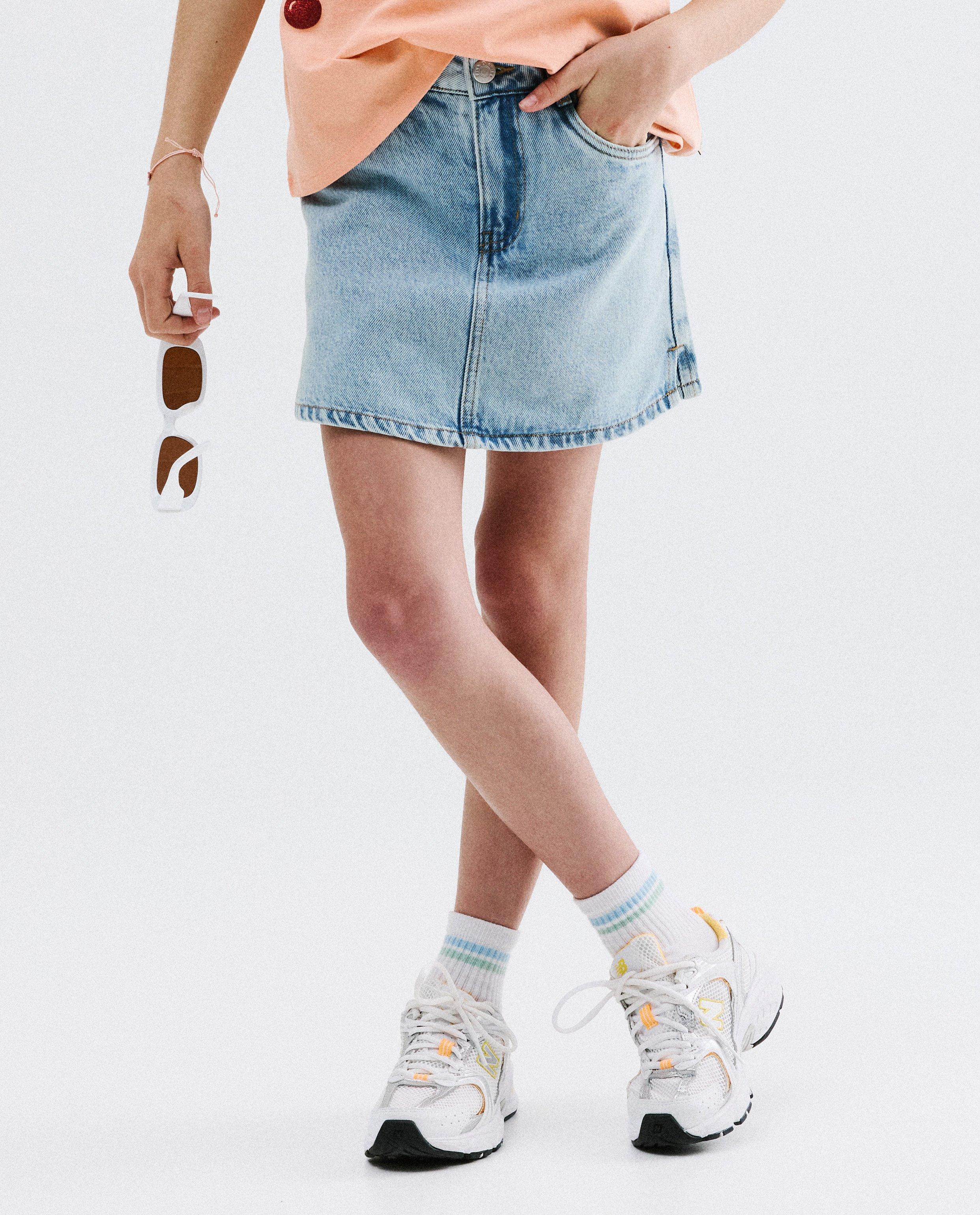 Skort bleu en jeans - D&eacute;tails du produit - bleu clair - image num&eacute;ro 3