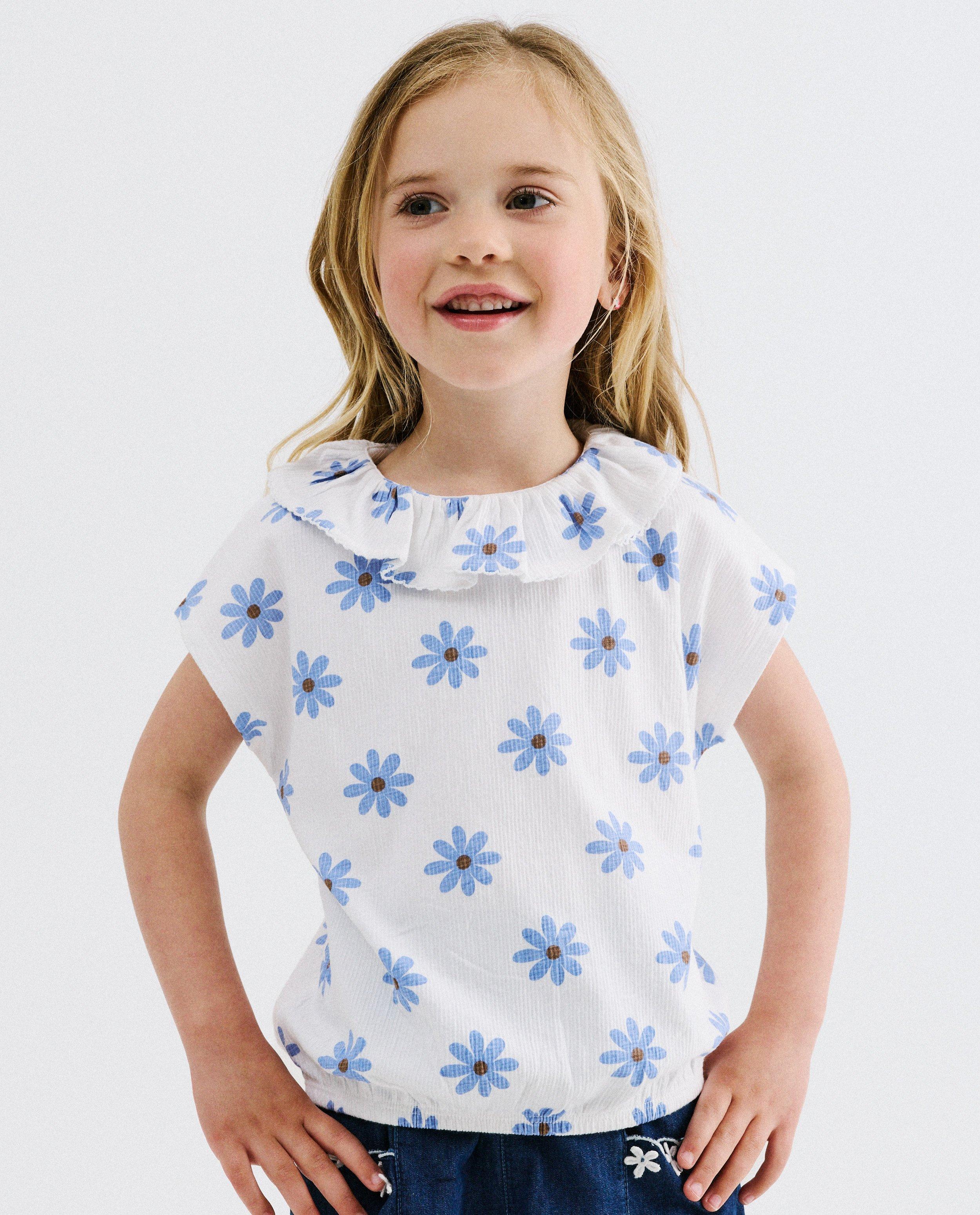 T-shirt met bloemenprint, boxy fit