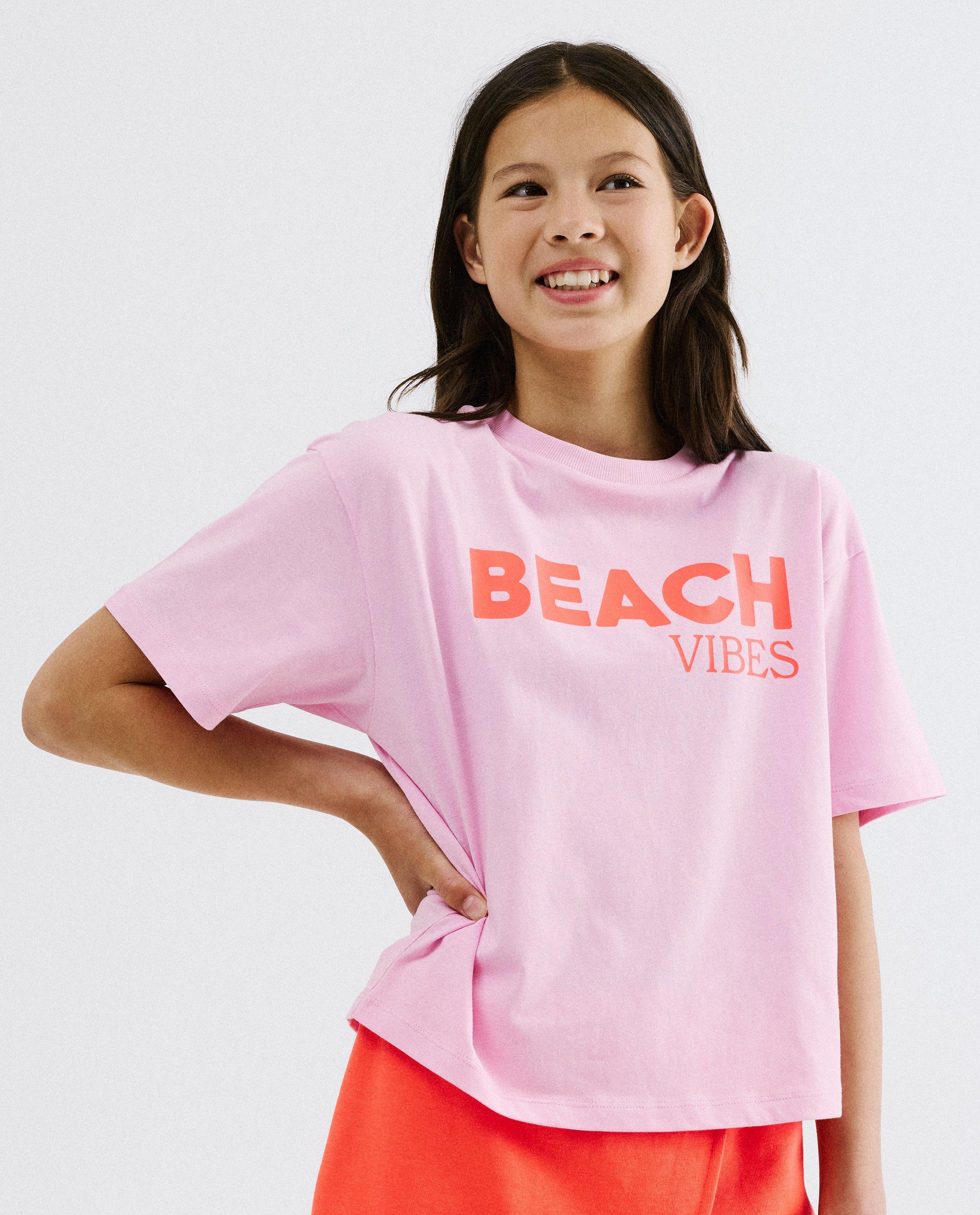 T-shirt met backprint, loose fit - Product Detail - lichtroze - afbeelding nummer 1