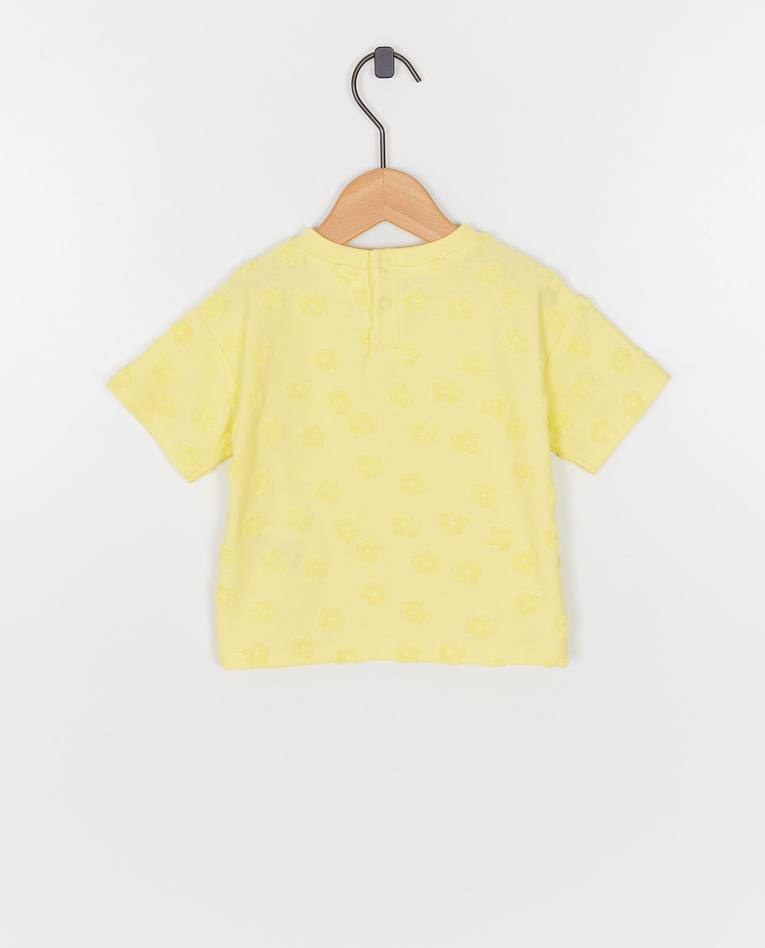 T-shirt en &eacute;ponge, loose fit - D&eacute;tails du produit - jaune claire - image num&eacute;ro 2