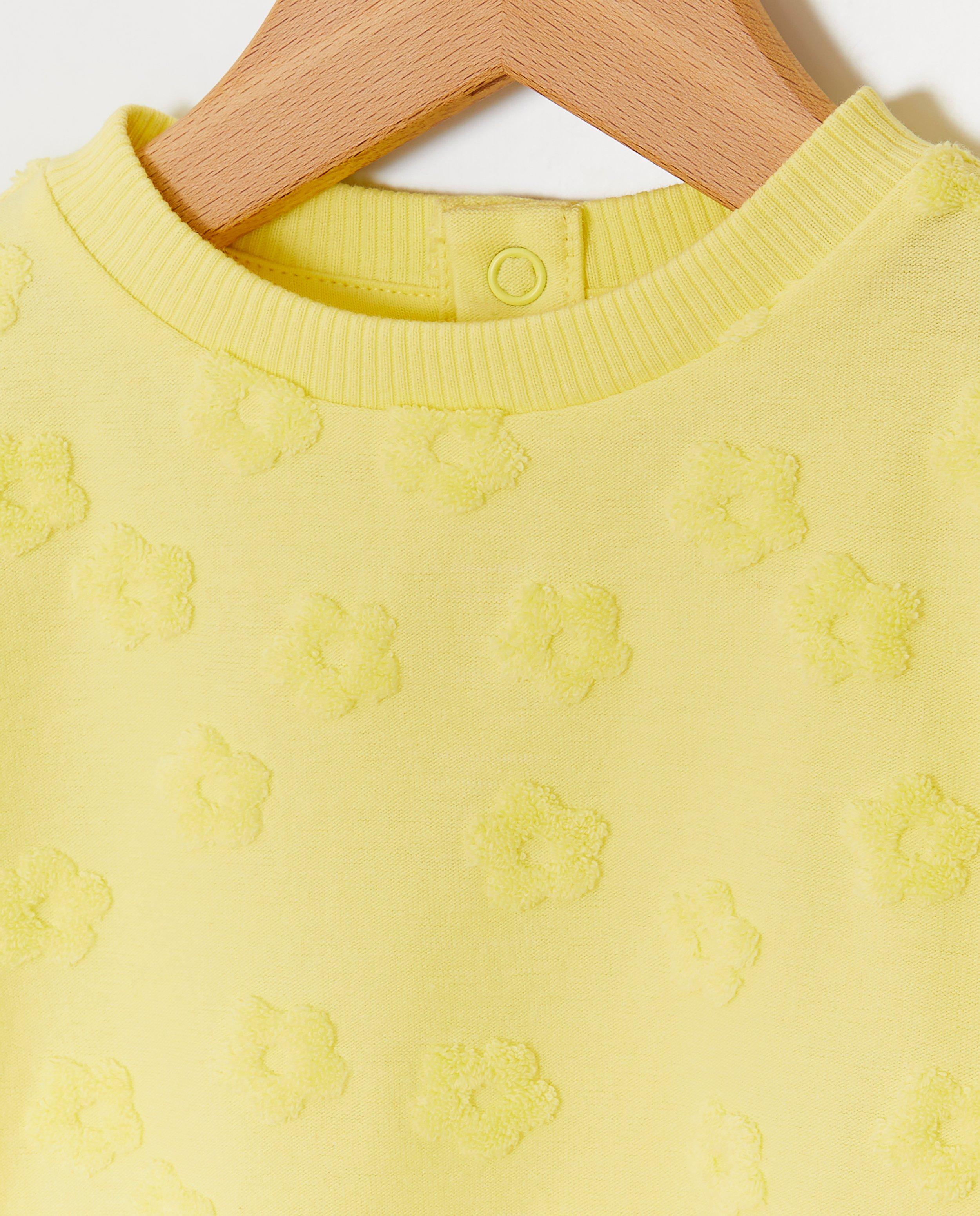 T-shirt en &eacute;ponge, loose fit - D&eacute;tails du produit - jaune claire - image num&eacute;ro 3