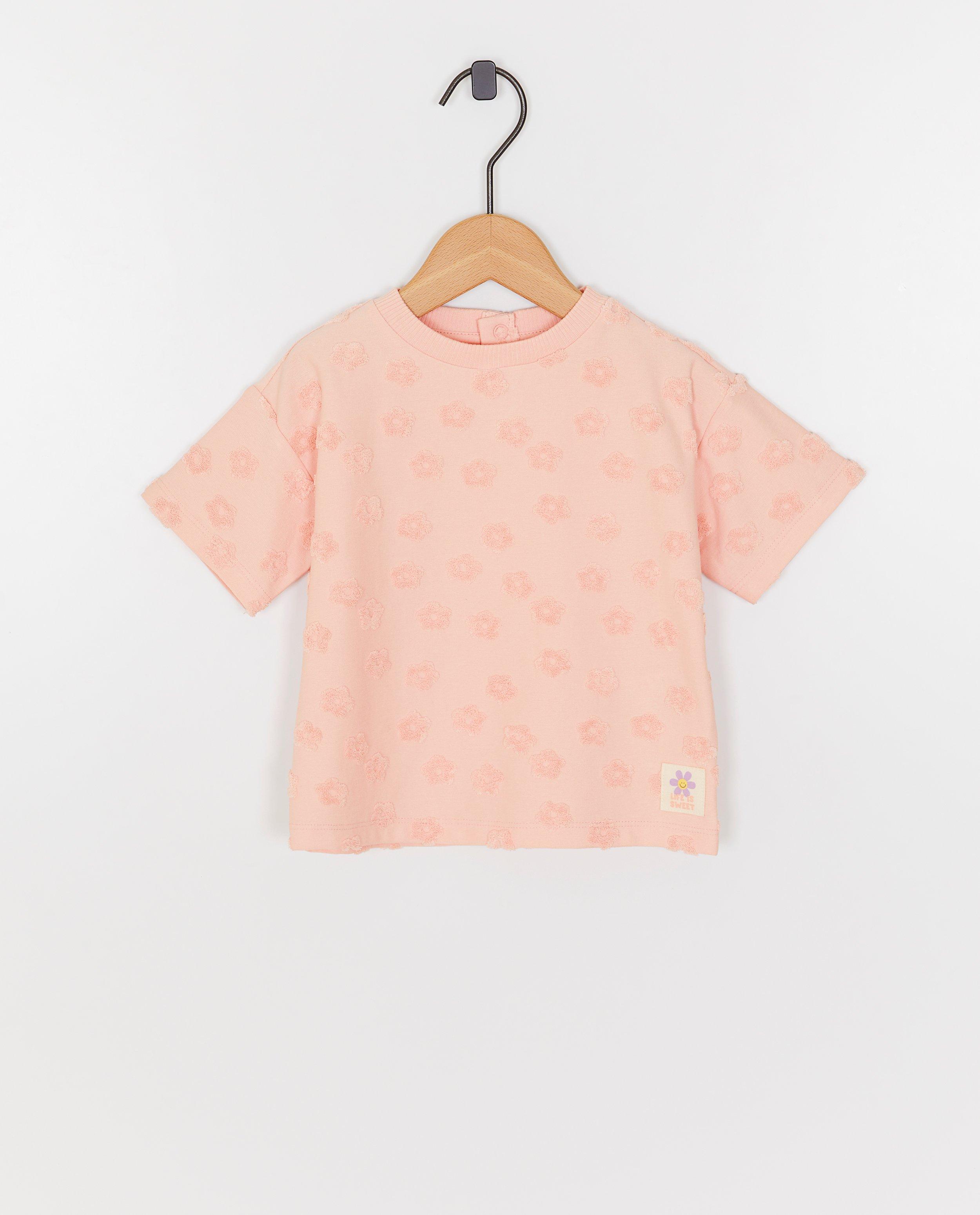 T-shirt en &eacute;ponge, loose fit - D&eacute;tails du produit - orange - image num&eacute;ro 1