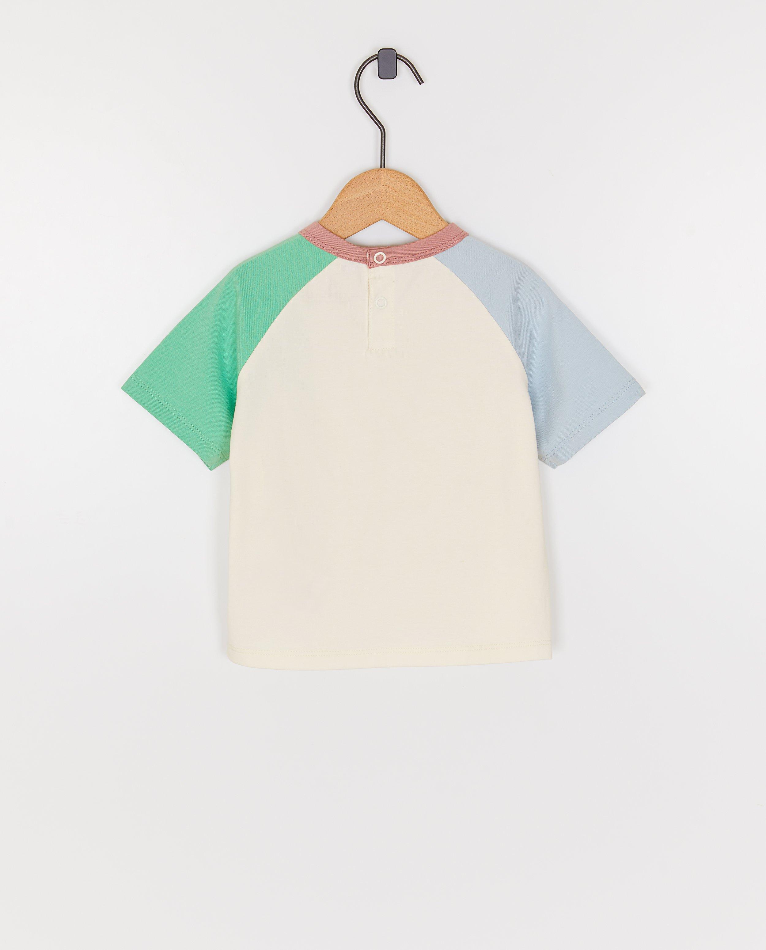 T-shirt &agrave; color block, loose fit - D&eacute;tails du produit - blanc - image num&eacute;ro 2