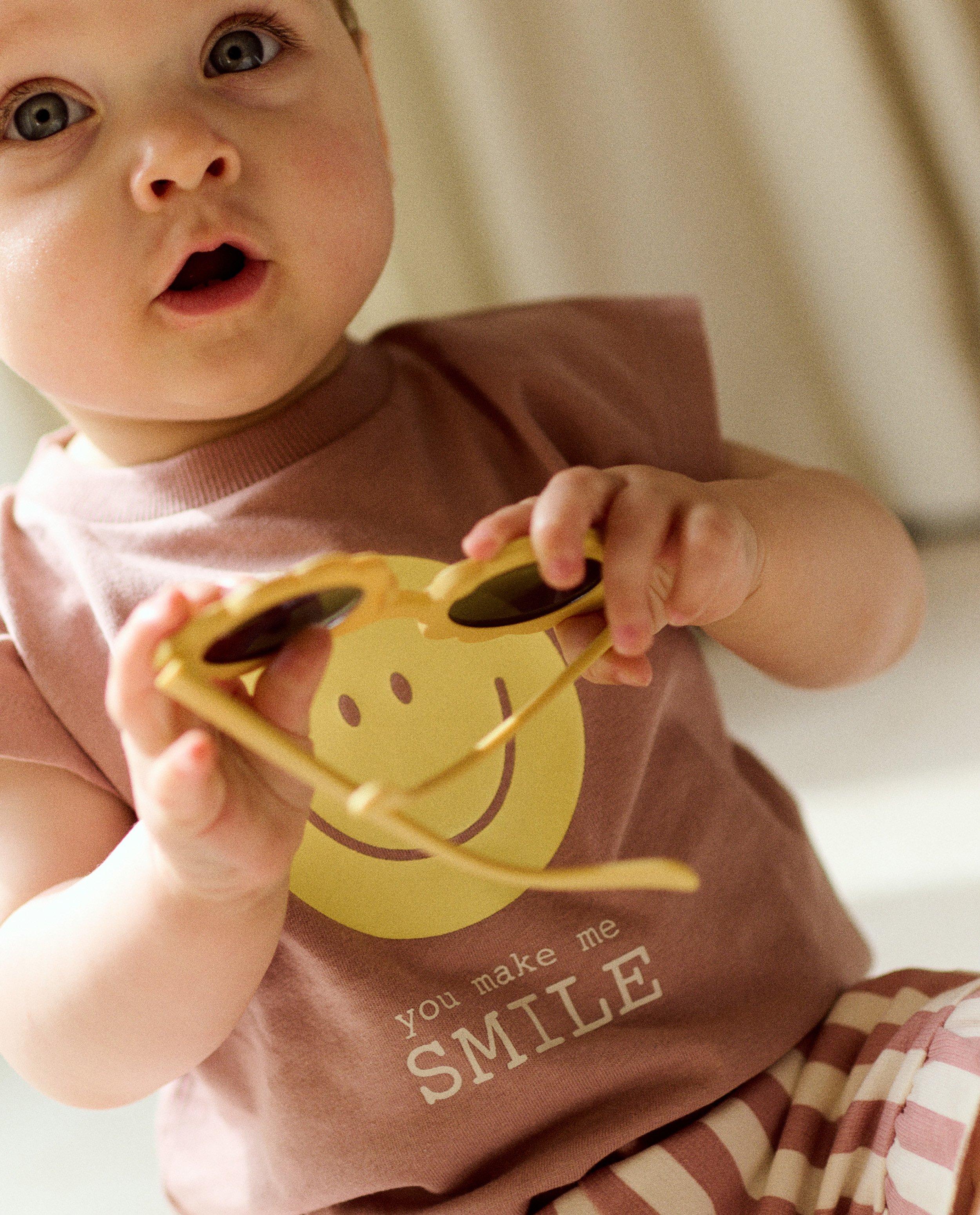 T-shirt met print smiley, loose fit