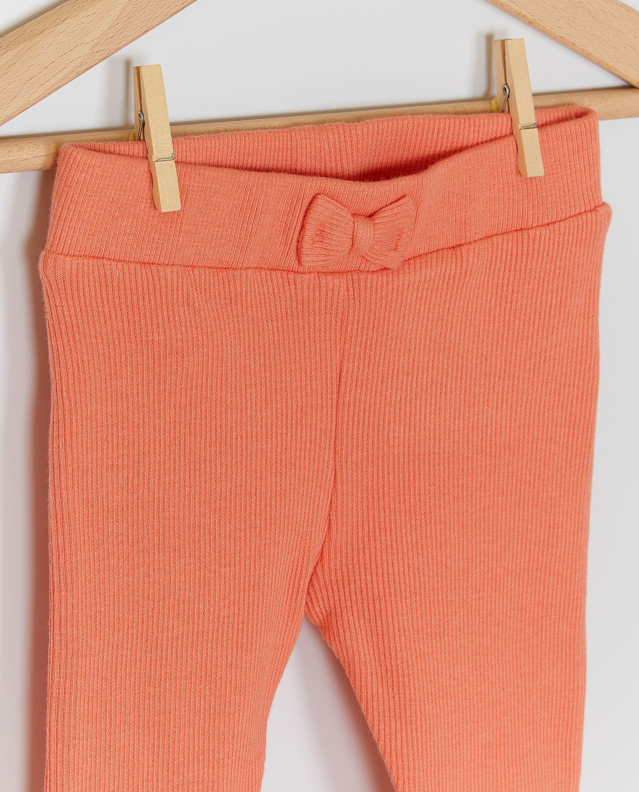 Broek met fijn ribpatroon - Product Detail - oranje - afbeelding nummer 3