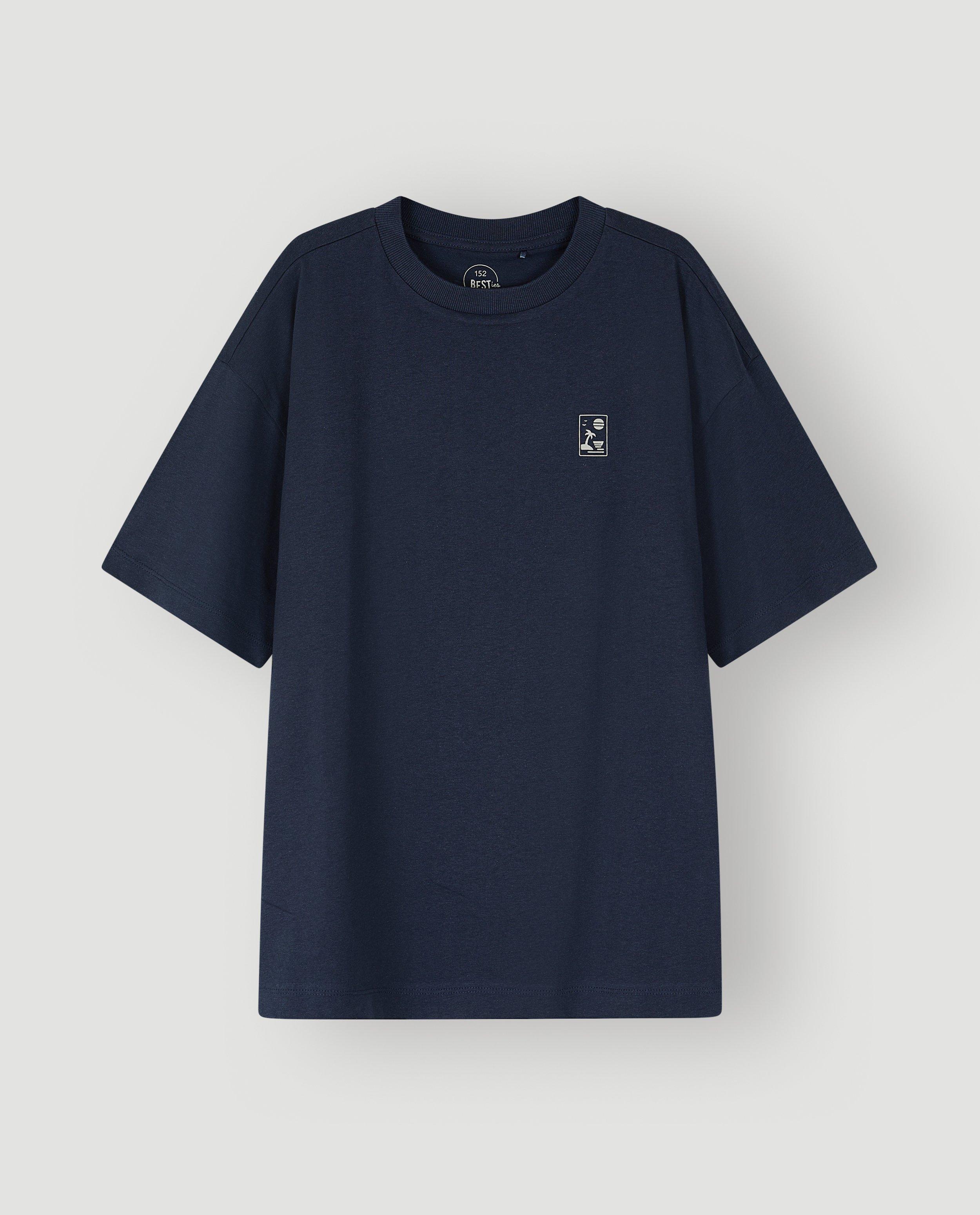 T-shirt met kleine print - Product Detail - donkerblauw - afbeelding nummer 3