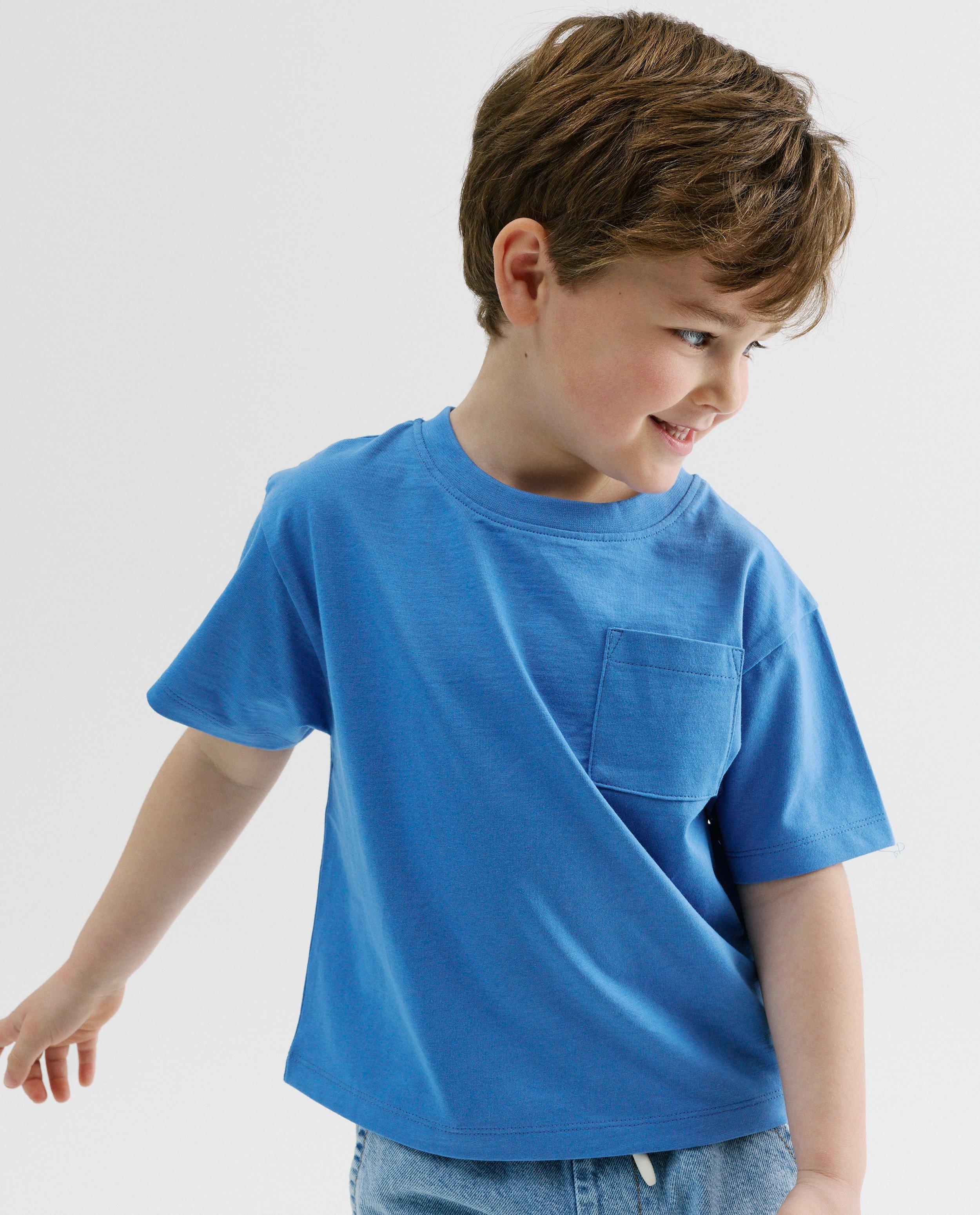 T-shirt met backprint, loose fit, unisex, 98-134 - Product Detail - blauw - afbeelding nummer 2