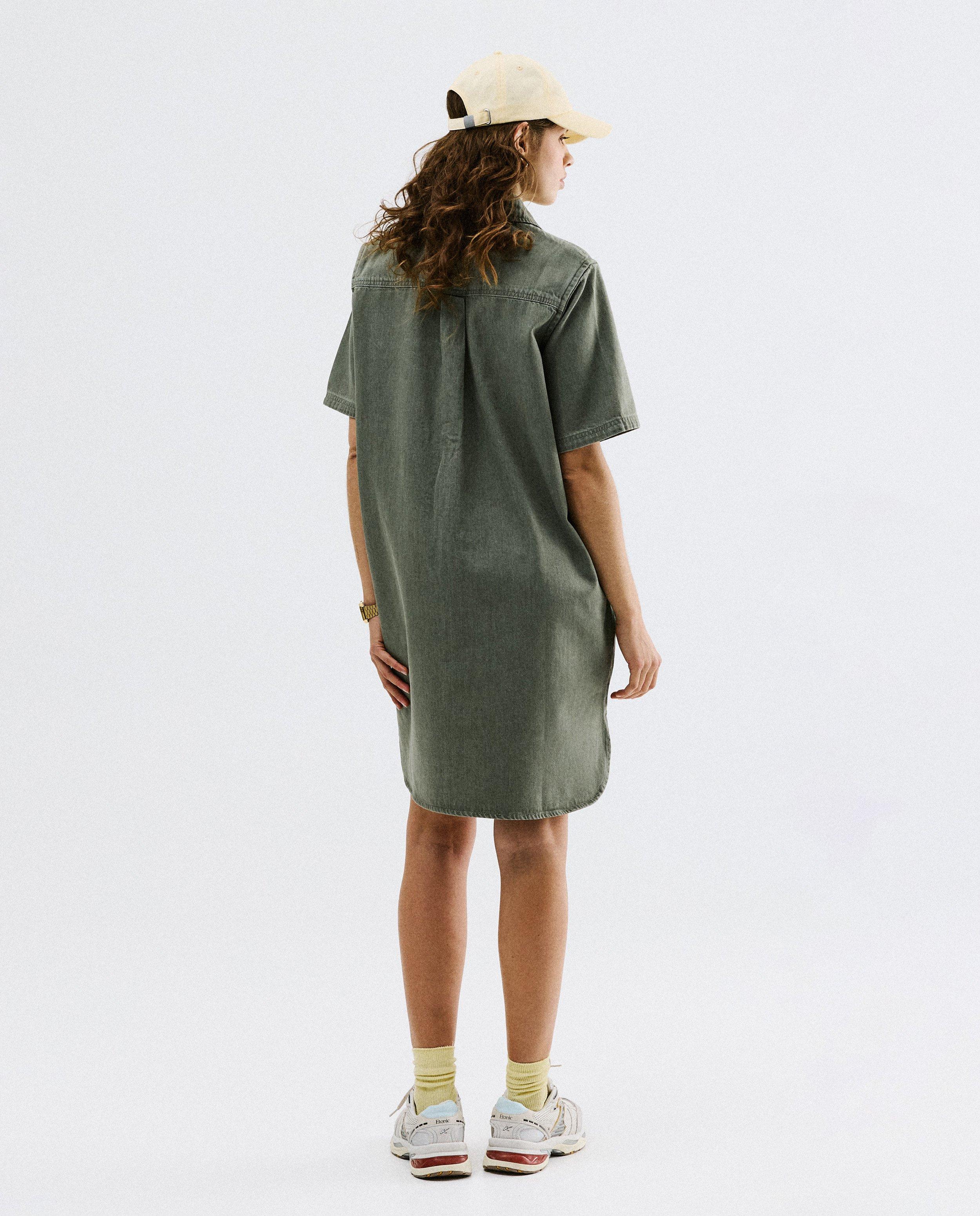Robe verte en jeans - D&eacute;tails du produit - vert clair - image num&eacute;ro 2