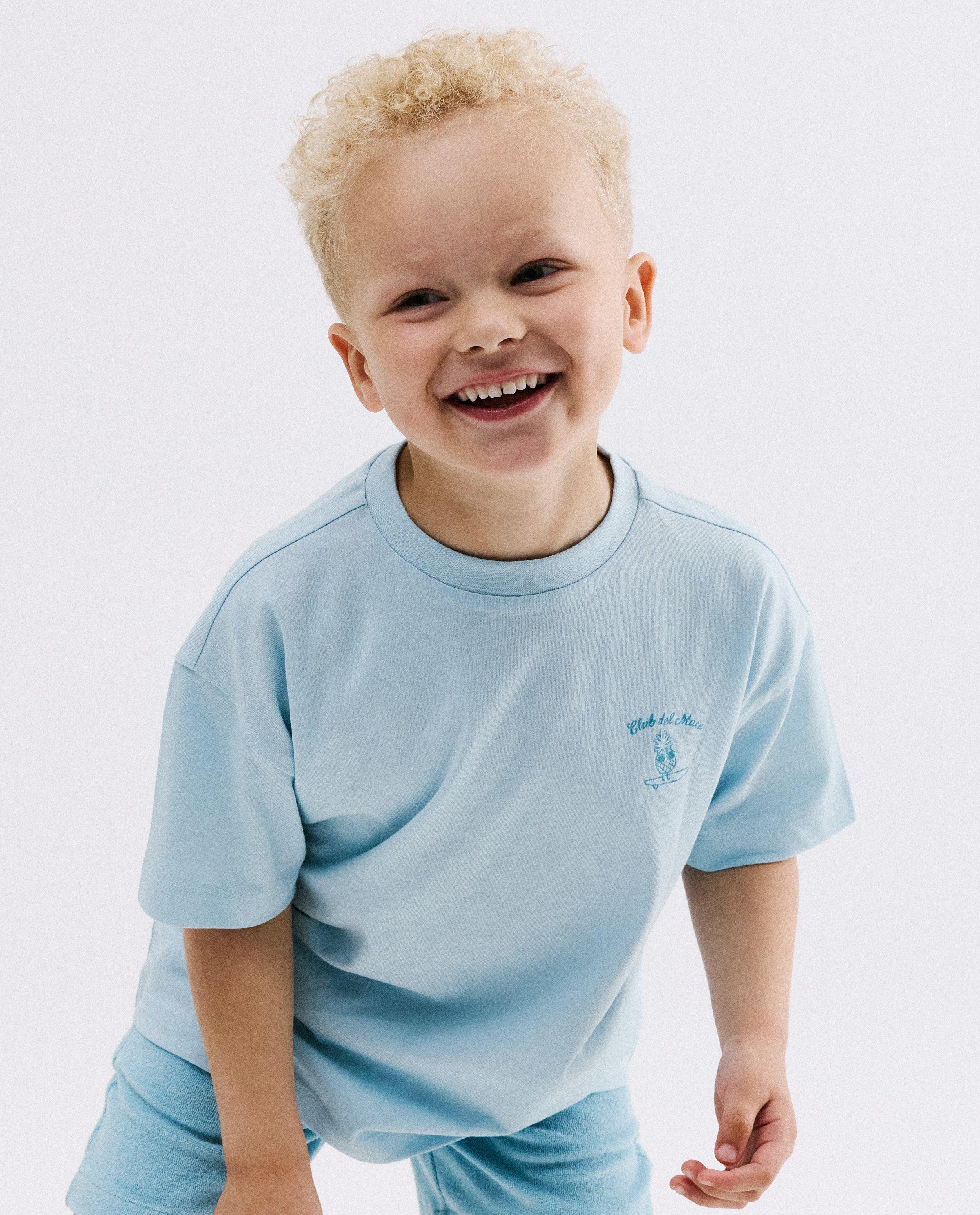 T-shirt avec imprim&eacute; au dos - D&eacute;tails du produit - bleu clair - image num&eacute;ro 2