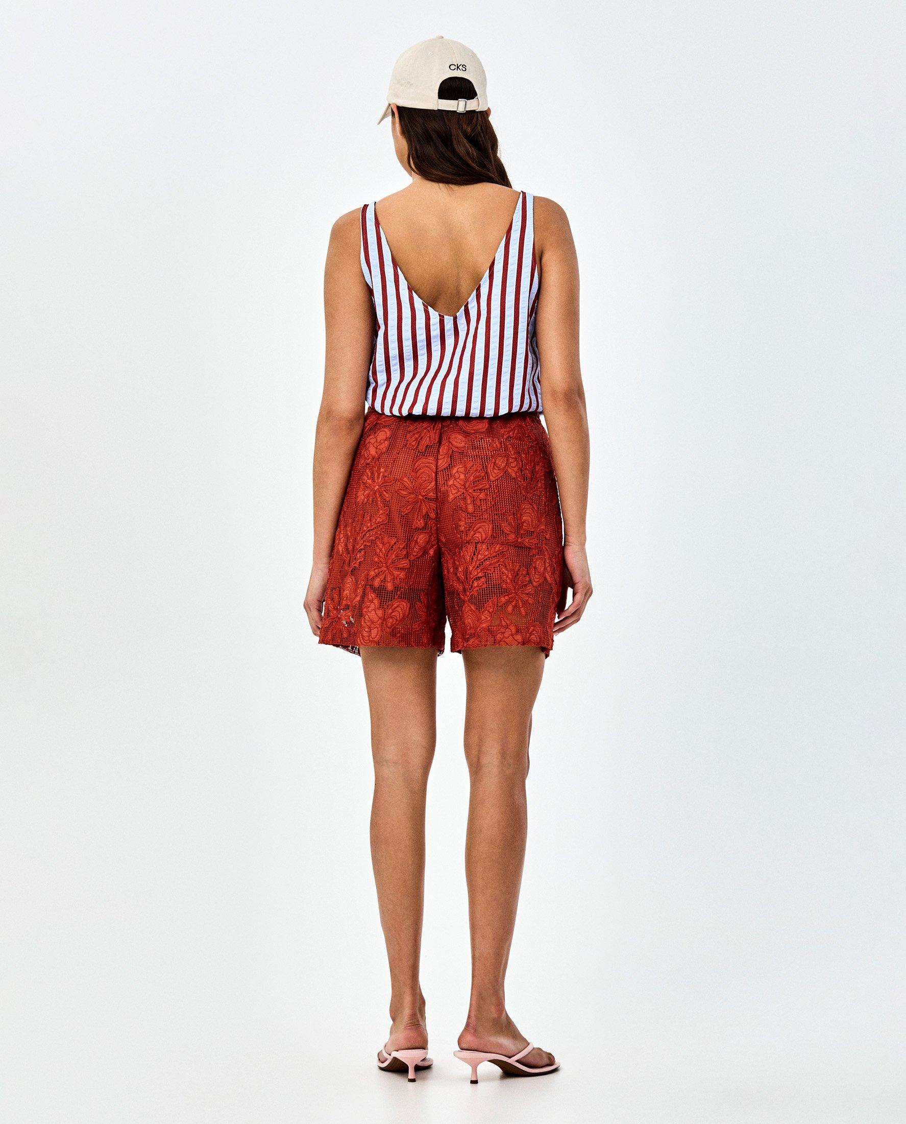Kanten short - Product Detail - donkerrood - afbeelding nummer 2