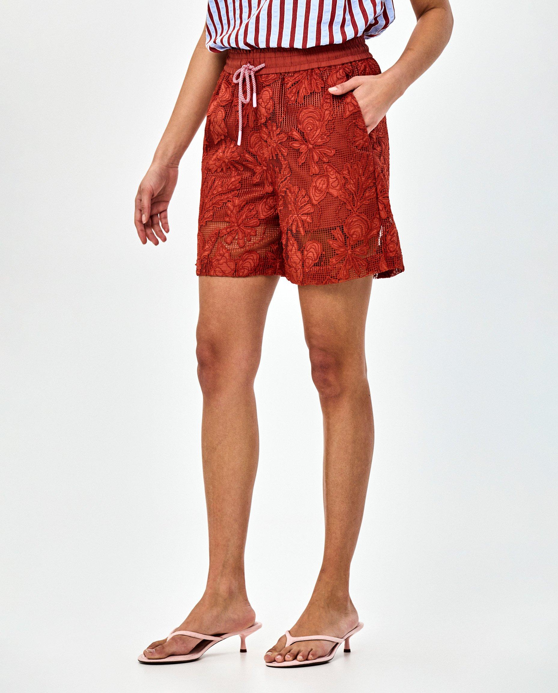 Kanten short - Product Detail - donkerrood - afbeelding nummer 3