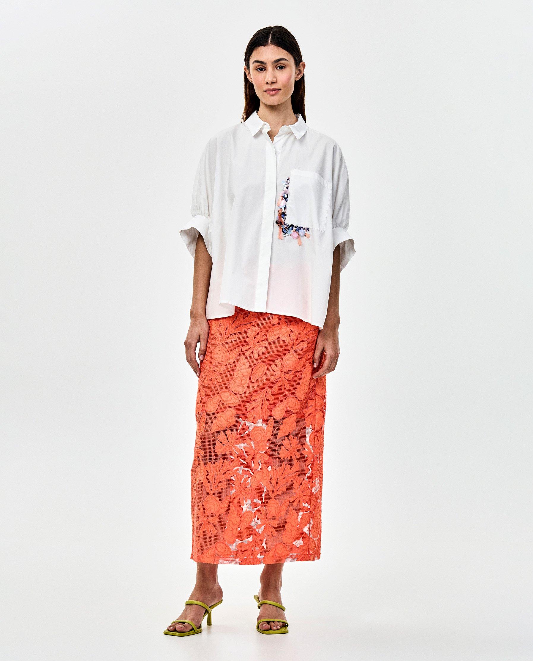 Hemdblouse met geborduurde bloemen - Product Detail - wit - afbeelding nummer 2