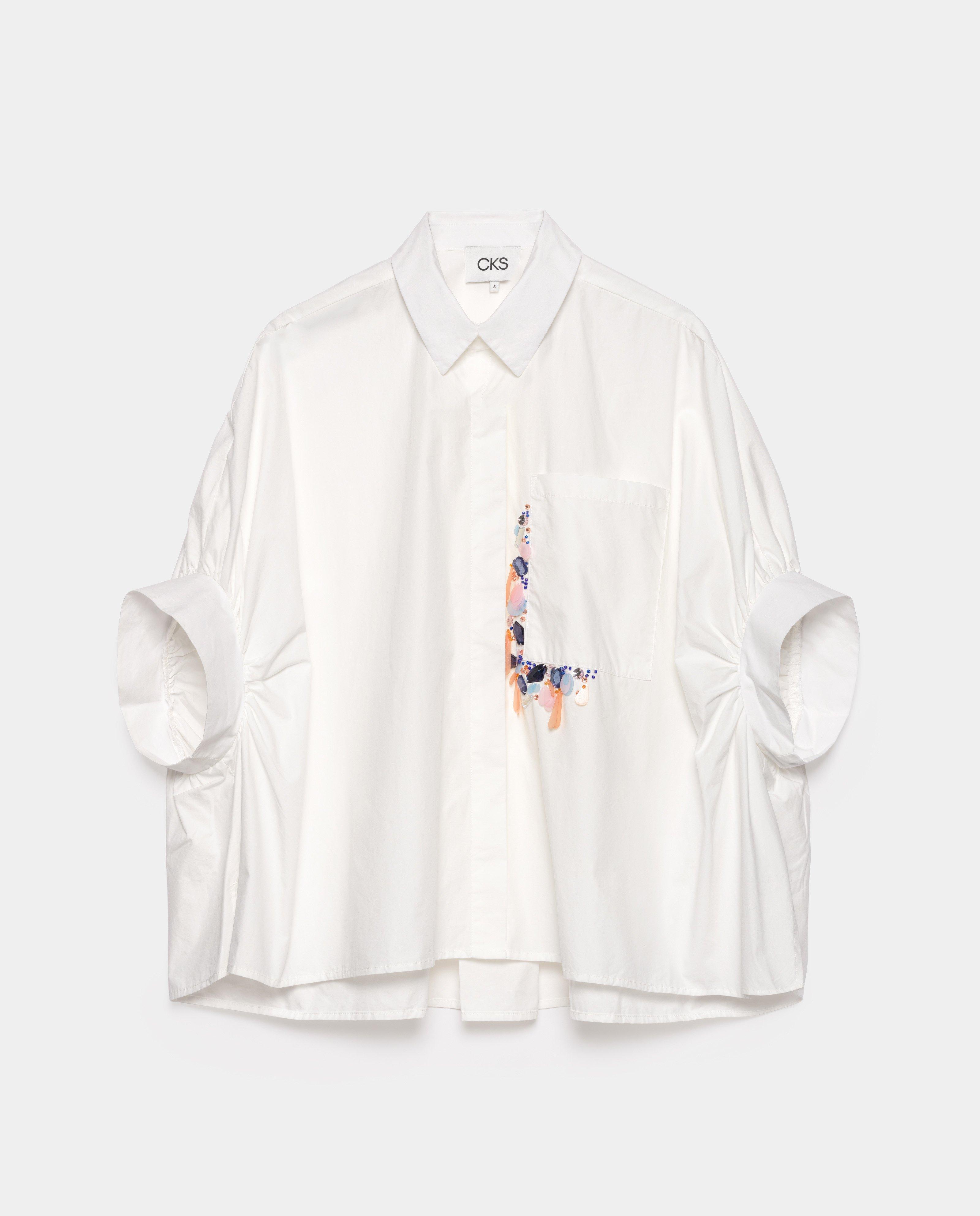 Hemdblouse met geborduurde bloemen - Product Detail - wit - afbeelding nummer 4