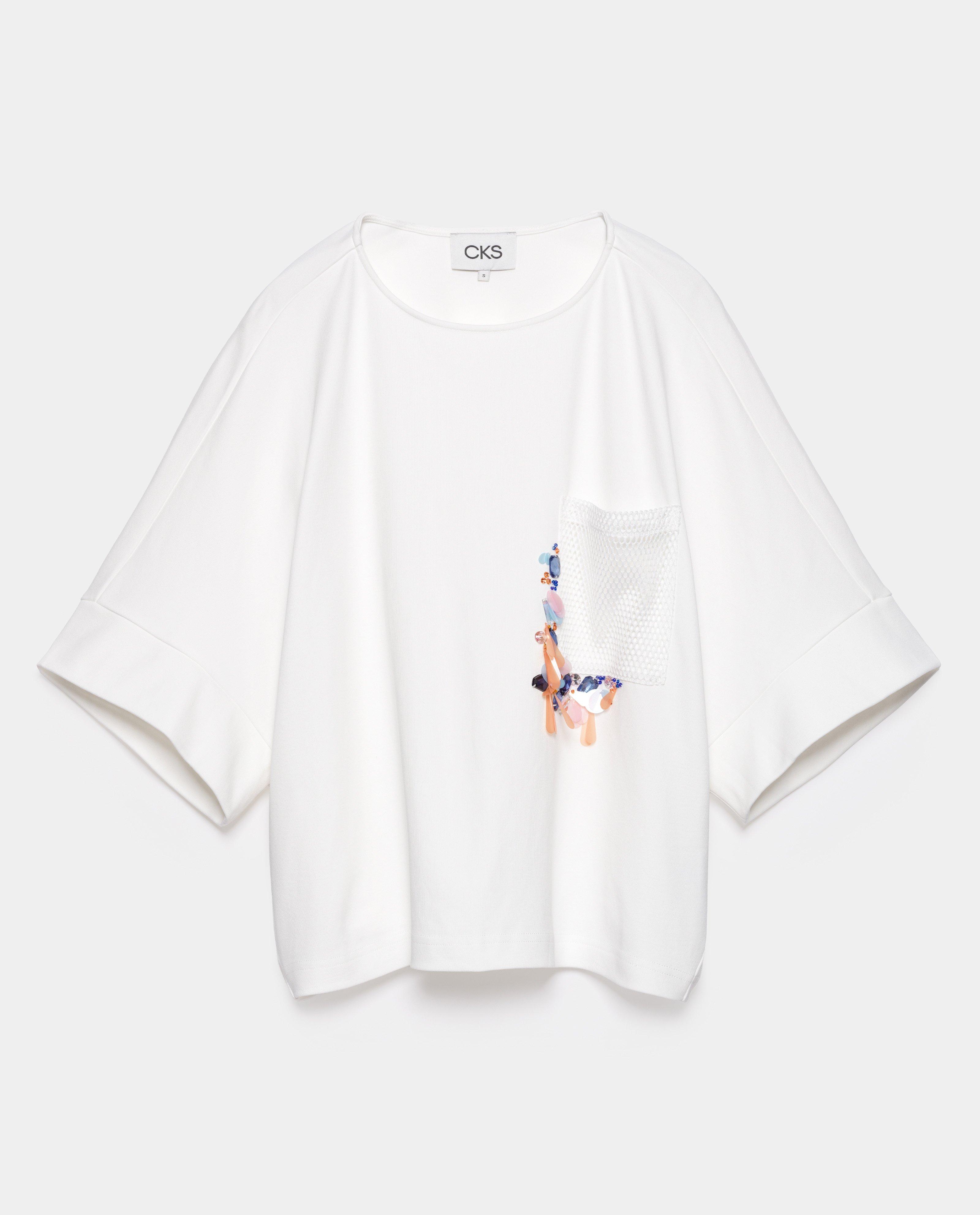 T-shirts - T-shirt met geborduurde bloemen, loose fit