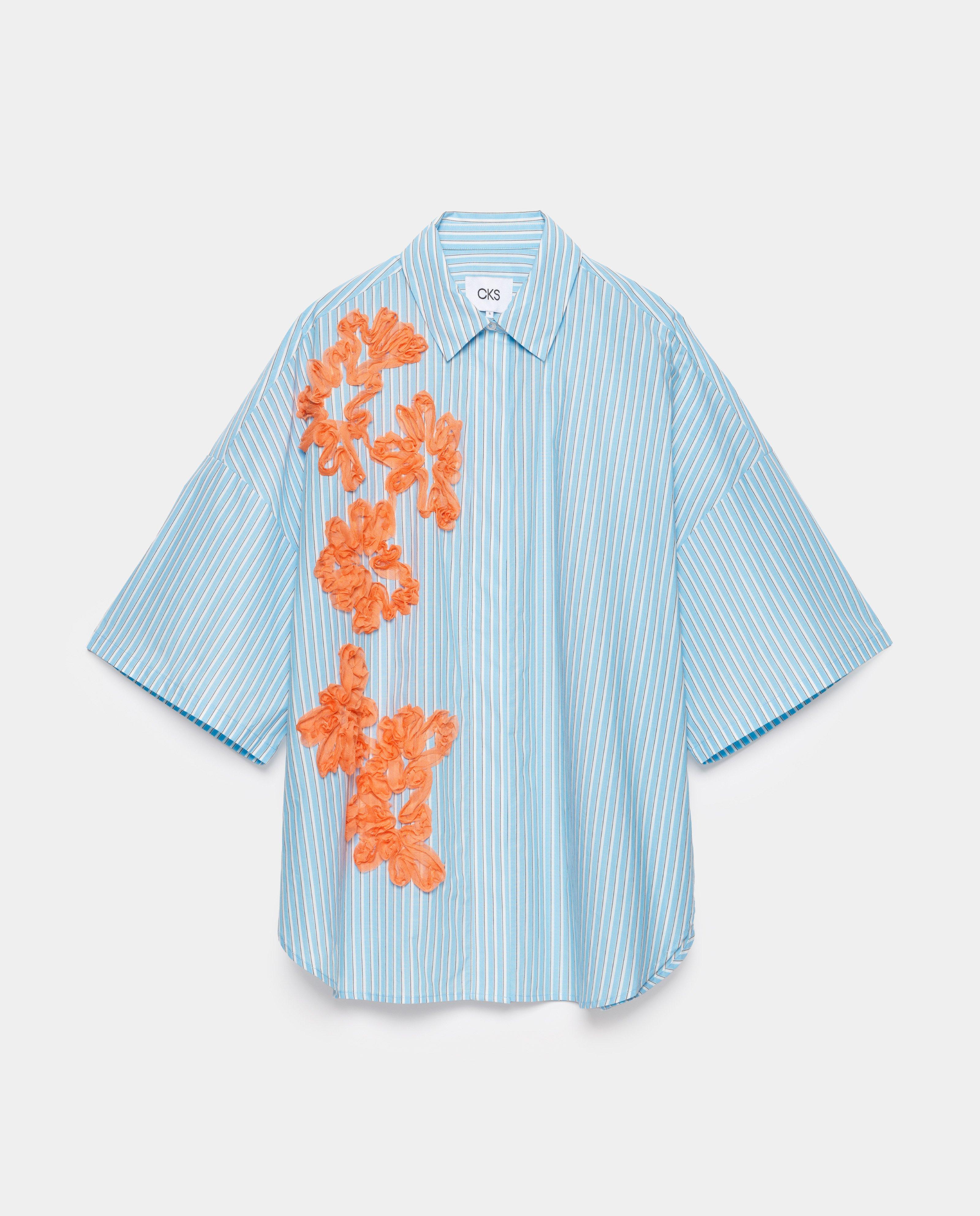 Hemdblouse met bloemen in reli&euml;f - Product Detail - lichtblauw - afbeelding nummer 4