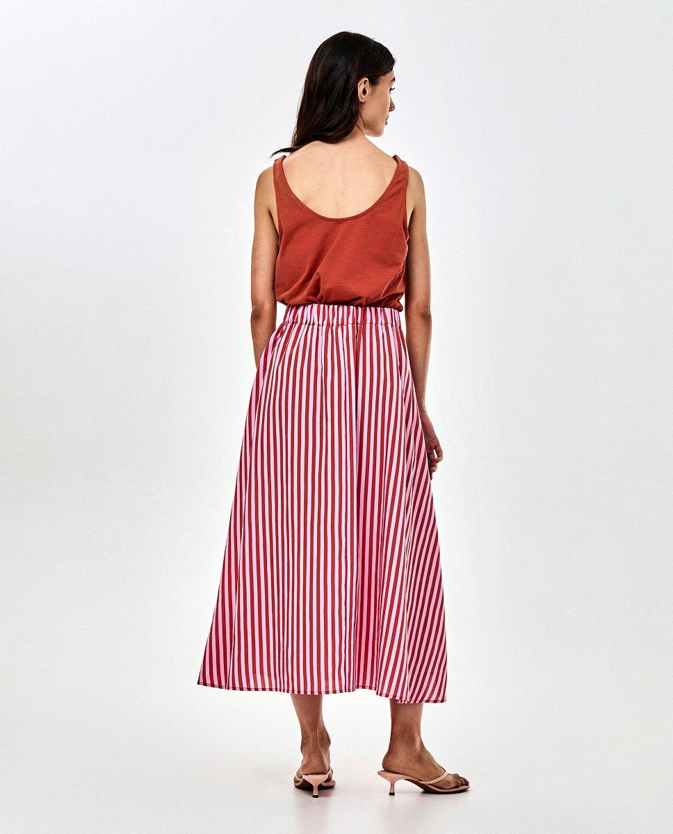 Rok met strepen - Product Detail - donkerrood - afbeelding nummer 2