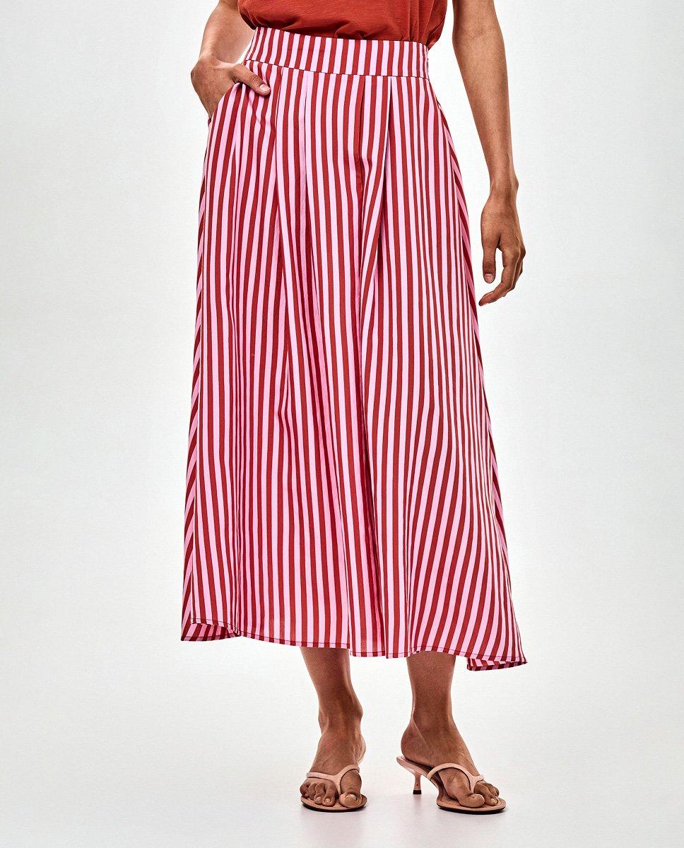 Rok met strepen - Product Detail - donkerrood - afbeelding nummer 3