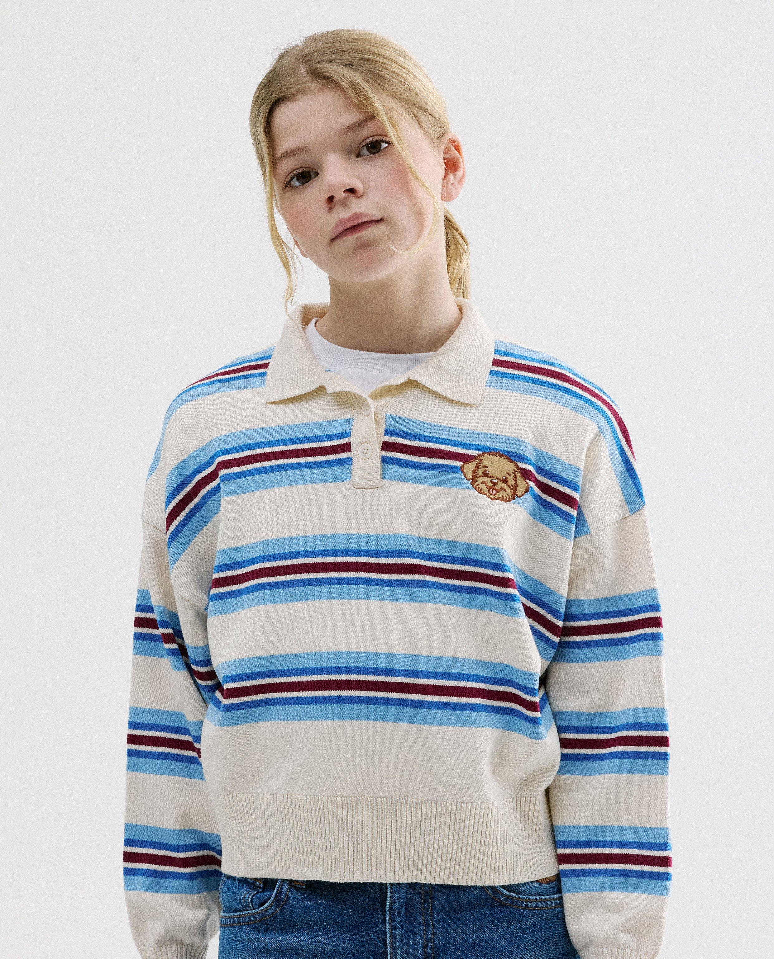 Polo rugby avec patch brod&eacute; - D&eacute;tails du produit - bleu clair - image num&eacute;ro 1