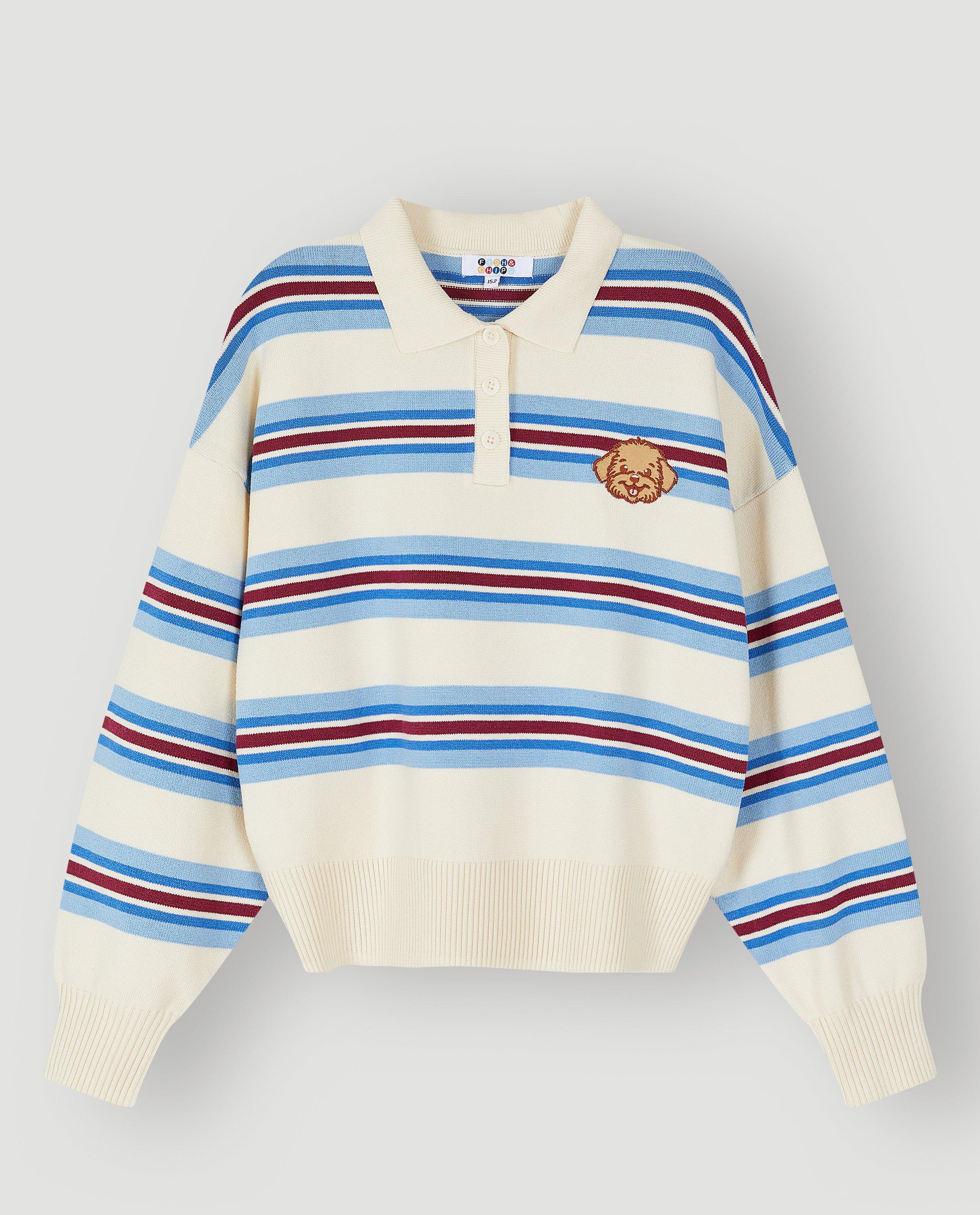 Polo rugby avec patch brod&eacute; - D&eacute;tails du produit - bleu clair - image num&eacute;ro 4