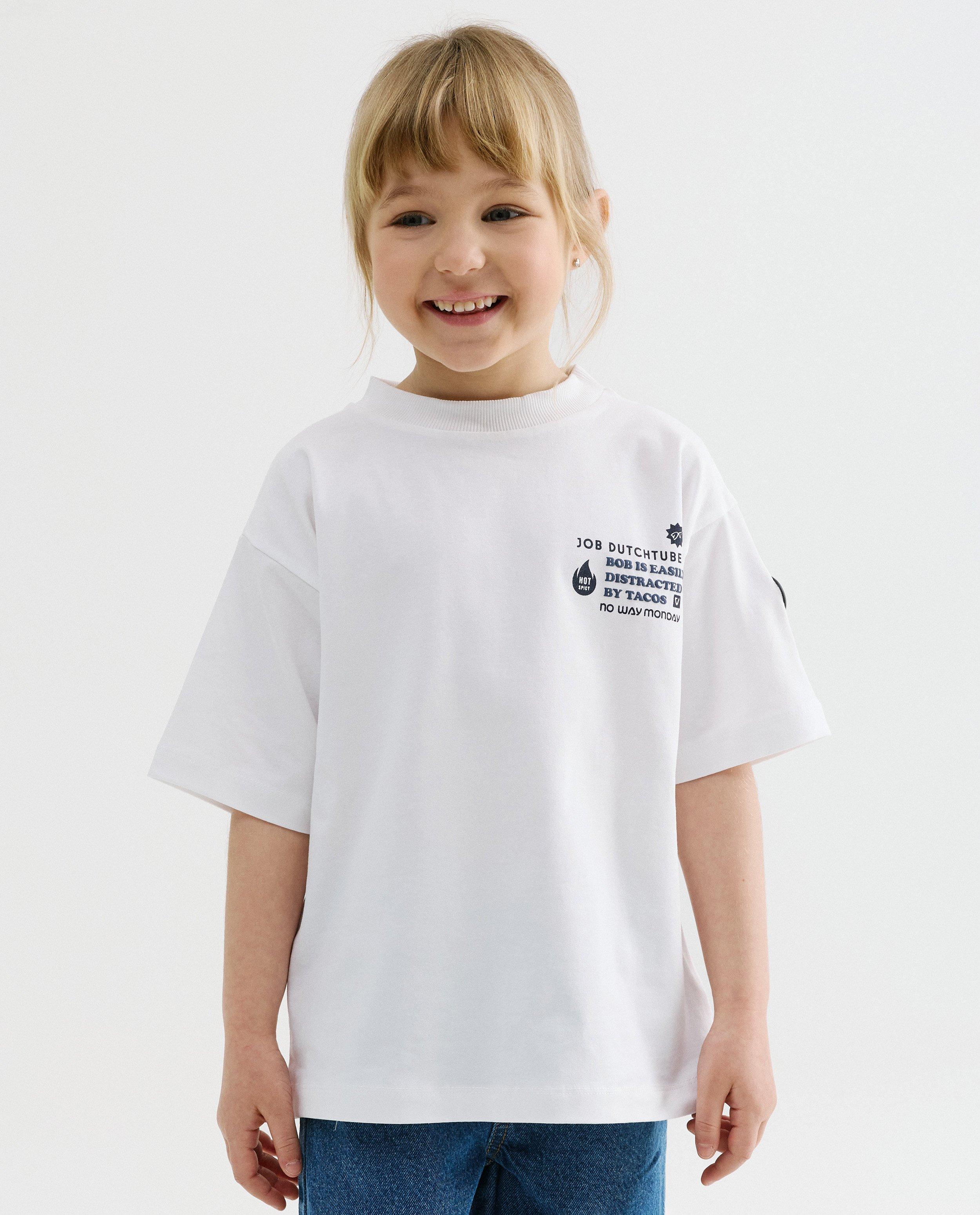 T-shirt avec backprint, 110-152, unisex - D&eacute;tails du produit - blanc - image num&eacute;ro 2