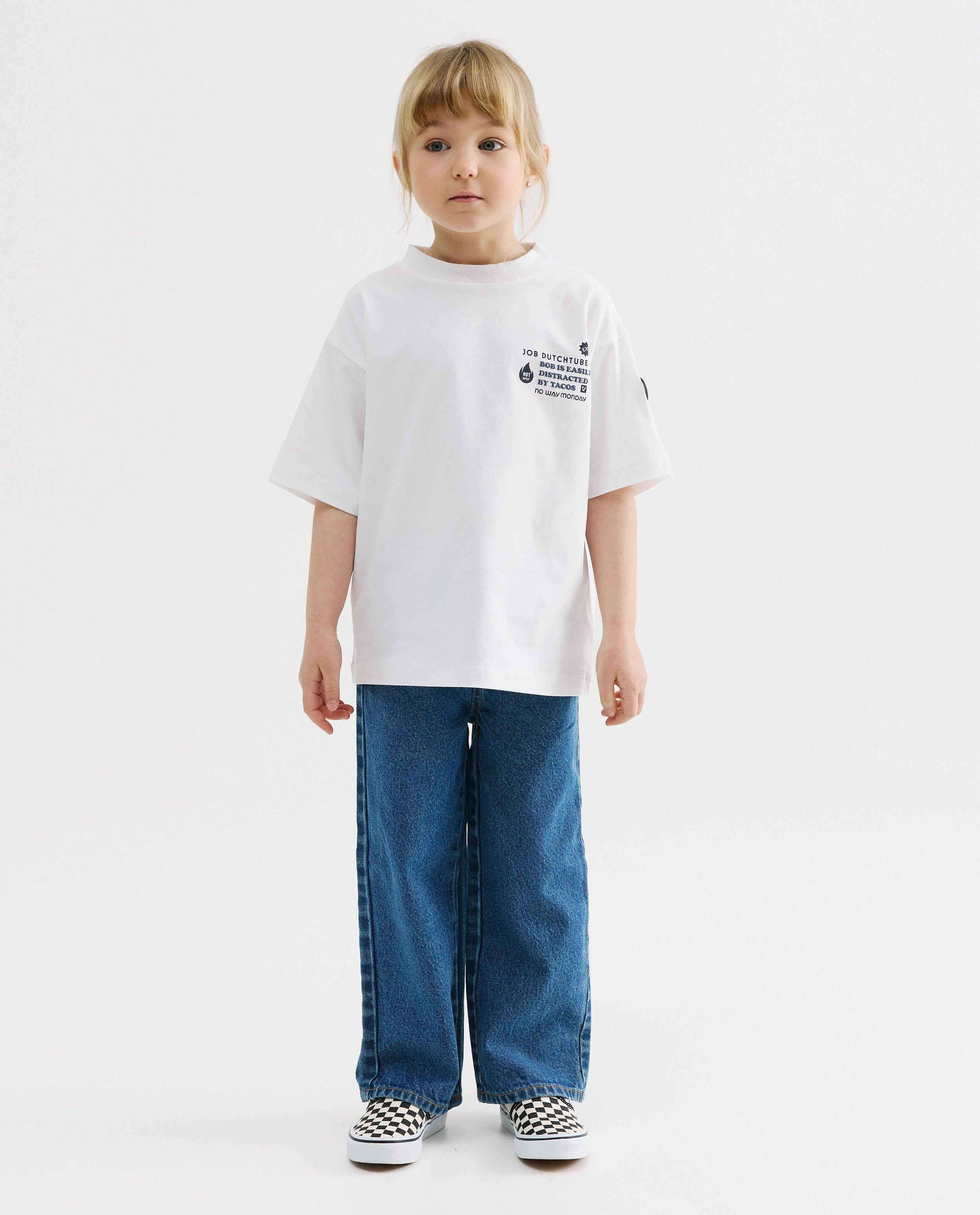 T-shirt avec backprint, 110-152, unisex - D&eacute;tails du produit - blanc - image num&eacute;ro 3