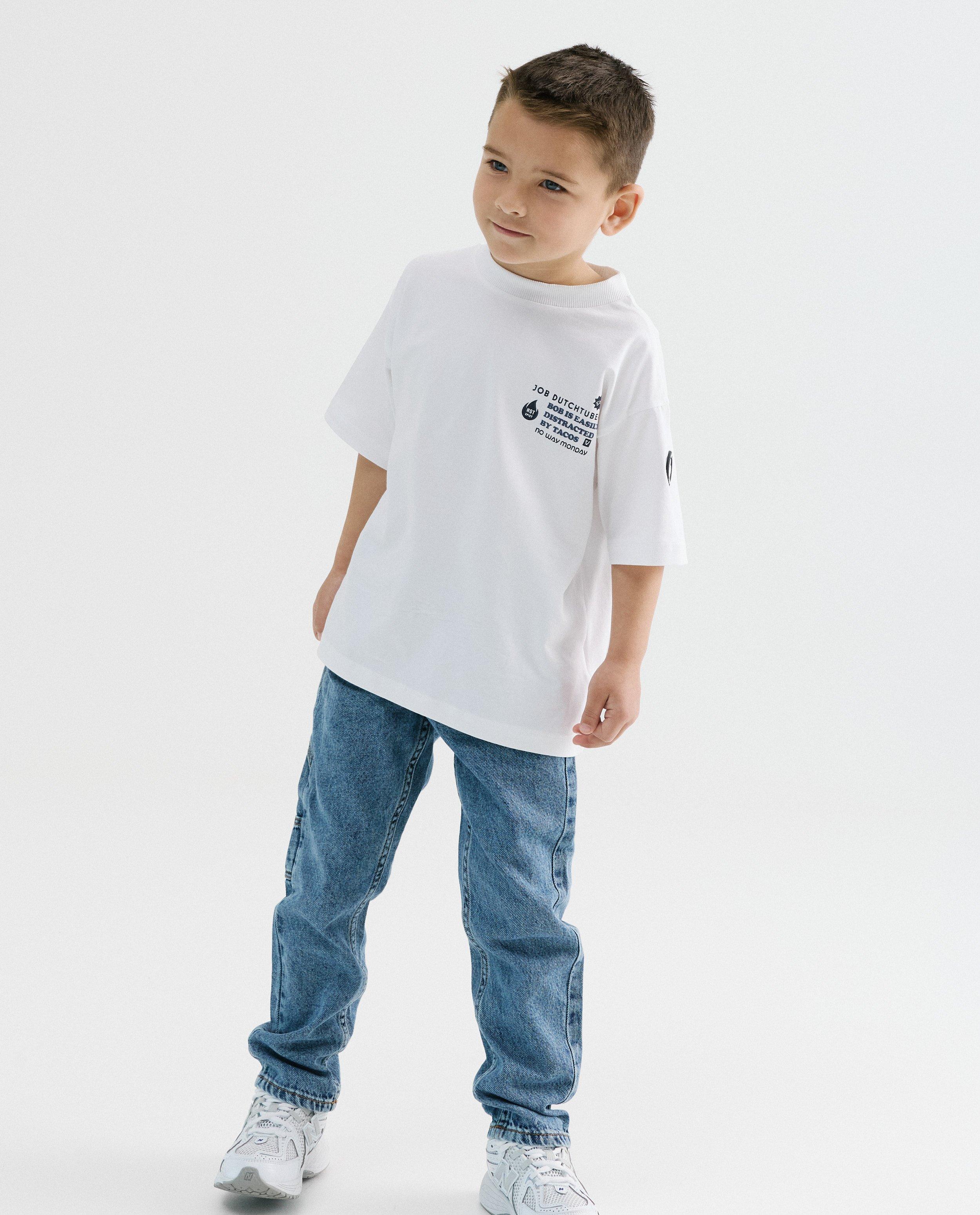 T-shirt avec backprint, 110-152, unisex - D&eacute;tails du produit - blanc - image num&eacute;ro 7