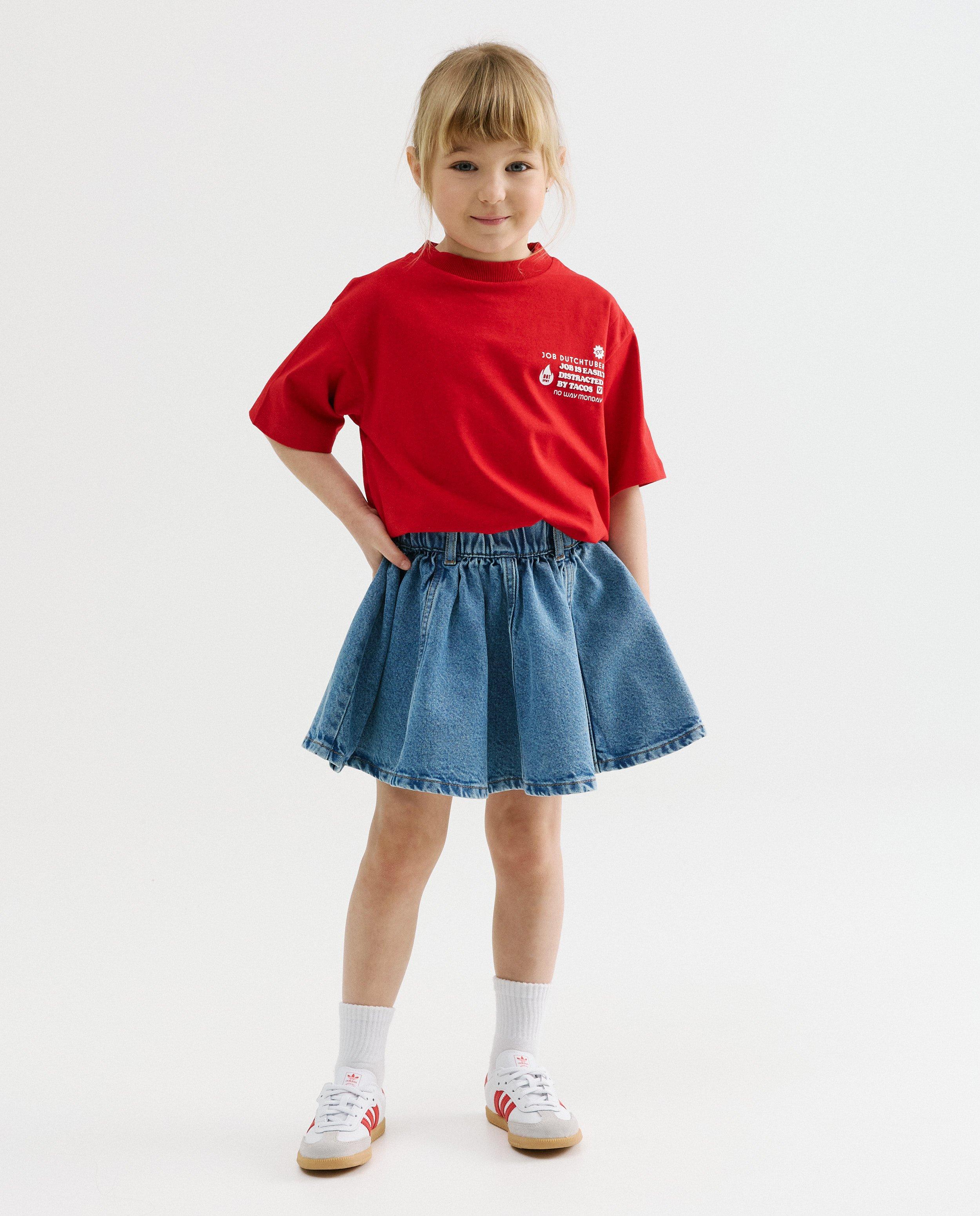 T-shirt avec backprint, 110-152, unisex - D&eacute;tails du produit - rouge - image num&eacute;ro 3