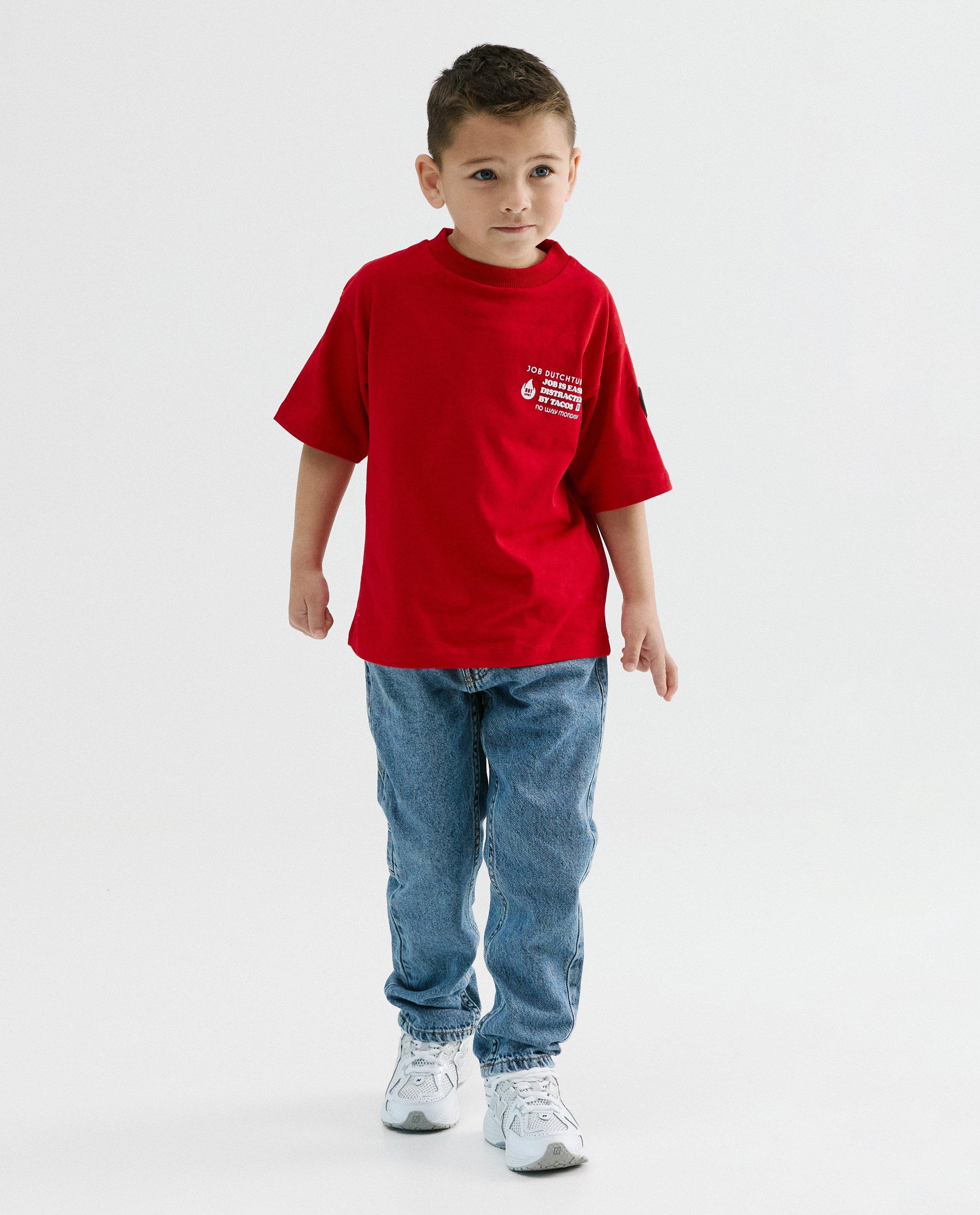 T-shirt avec backprint, 110-152, unisex - D&eacute;tails du produit - rouge - image num&eacute;ro 7