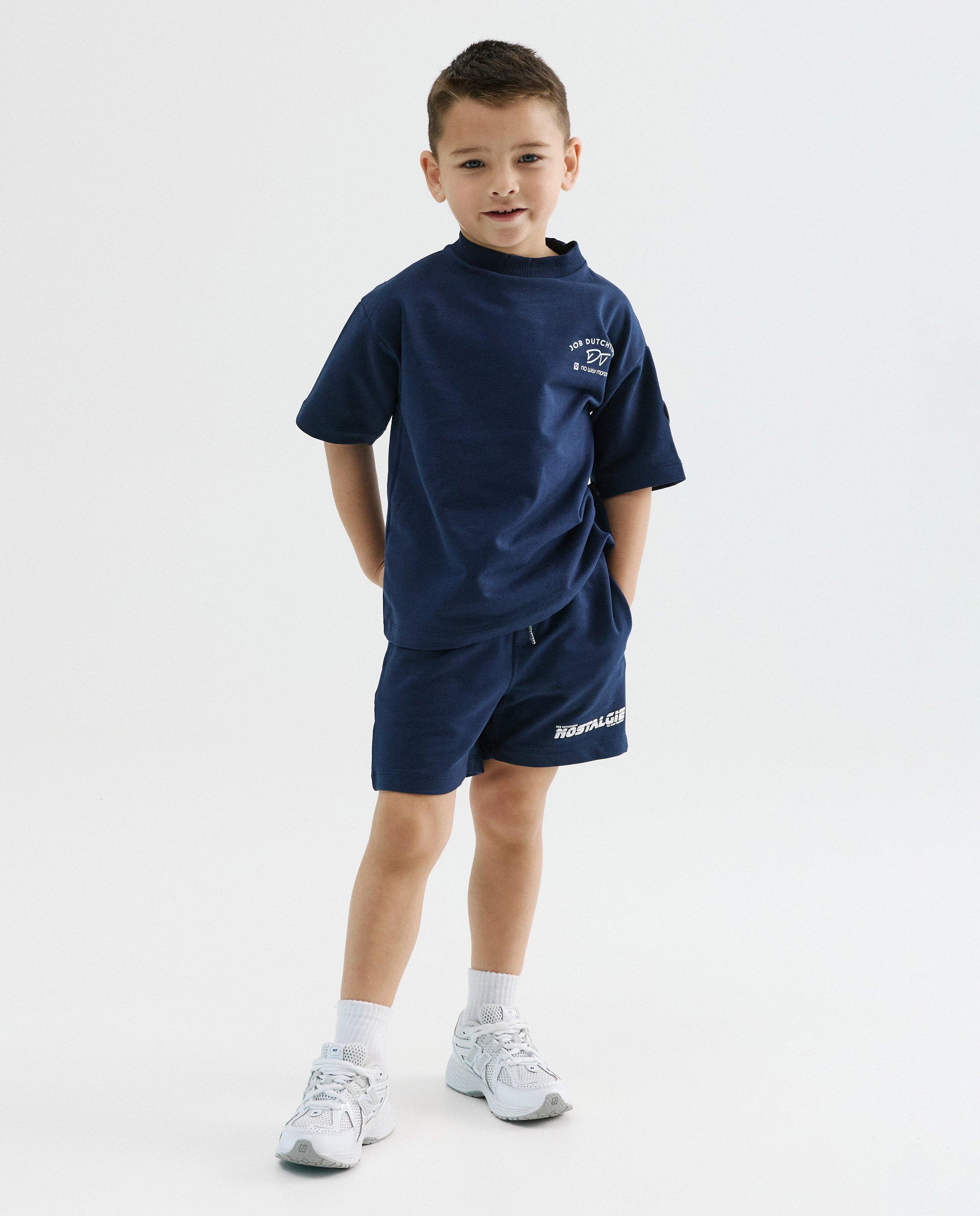 Set: T-shirt + short, 110-152, unisex - D&eacute;tails du produit - bleu fonc&eacute; - image num&eacute;ro 1